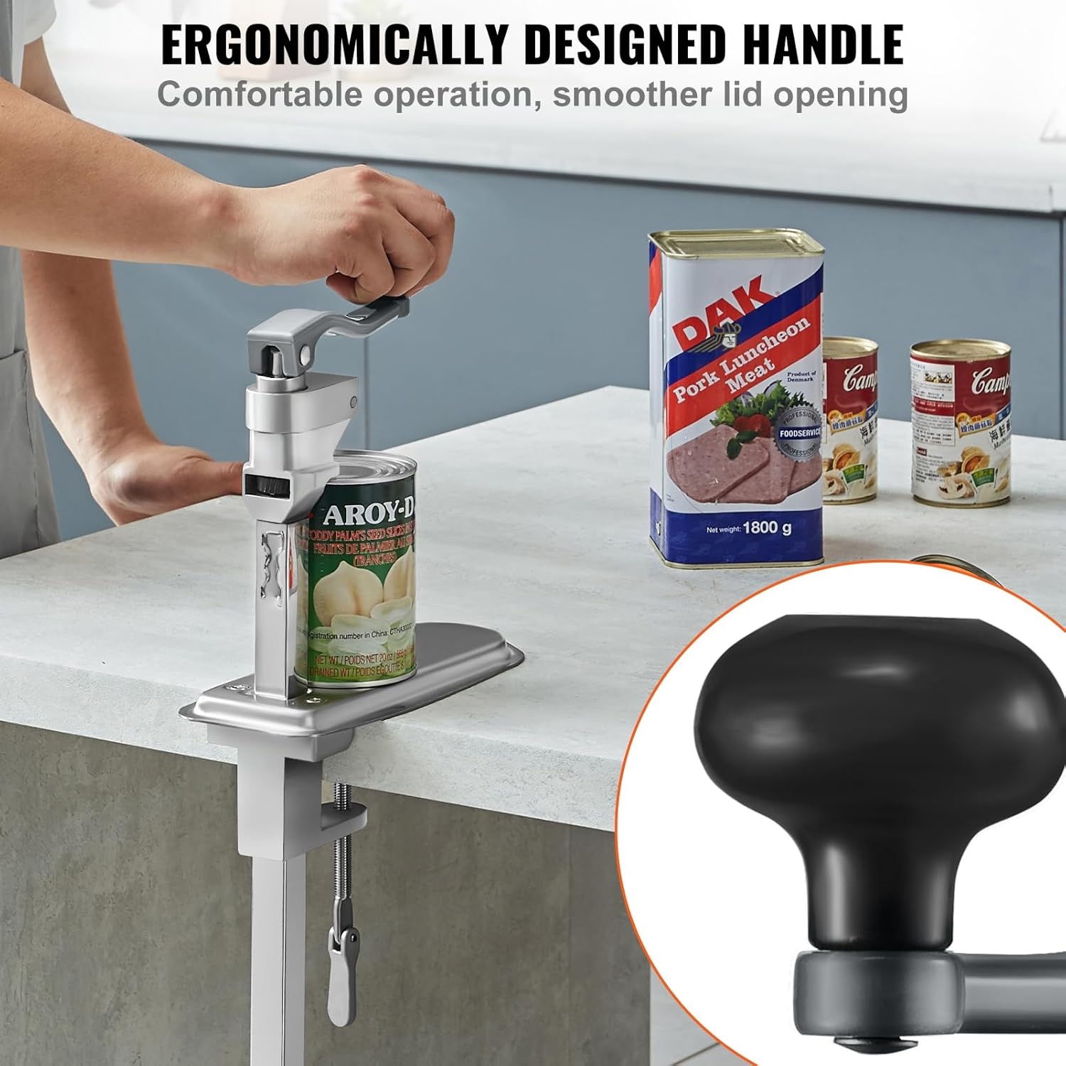 image:imageVEVOR Commercial Can Opener HeavyDuty Manual Tabletop Cans Opener for Cans Up to 118 in Height HeightAdjustable Professional Can Openers Fixed with Screws for Restaurant Hotel and Food Store23 in cans up to 157 in