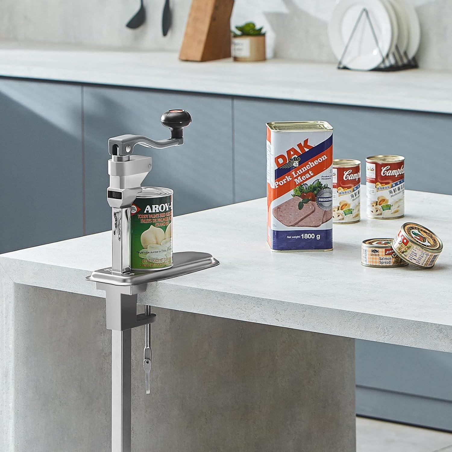 image:imageVEVOR Commercial Can Opener HeavyDuty Manual Tabletop Cans Opener for Cans Up to 118 in Height HeightAdjustable Professional Can Openers Fixed with Screws for Restaurant Hotel and Food Store23 in cans up to 157 in