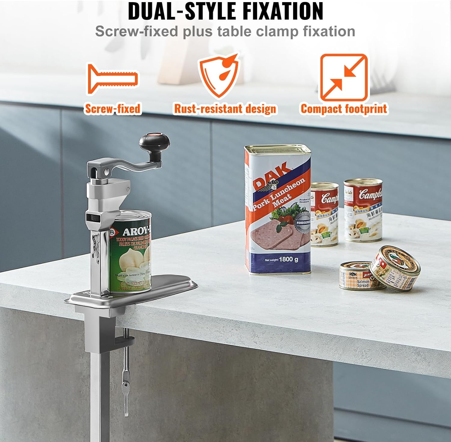 image:imageVEVOR Commercial Can Opener HeavyDuty Manual Tabletop Cans Opener for Cans Up to 118 in Height HeightAdjustable Professional Can Openers Fixed with Screws for Restaurant Hotel and Food Store23 in cans up to 157 in