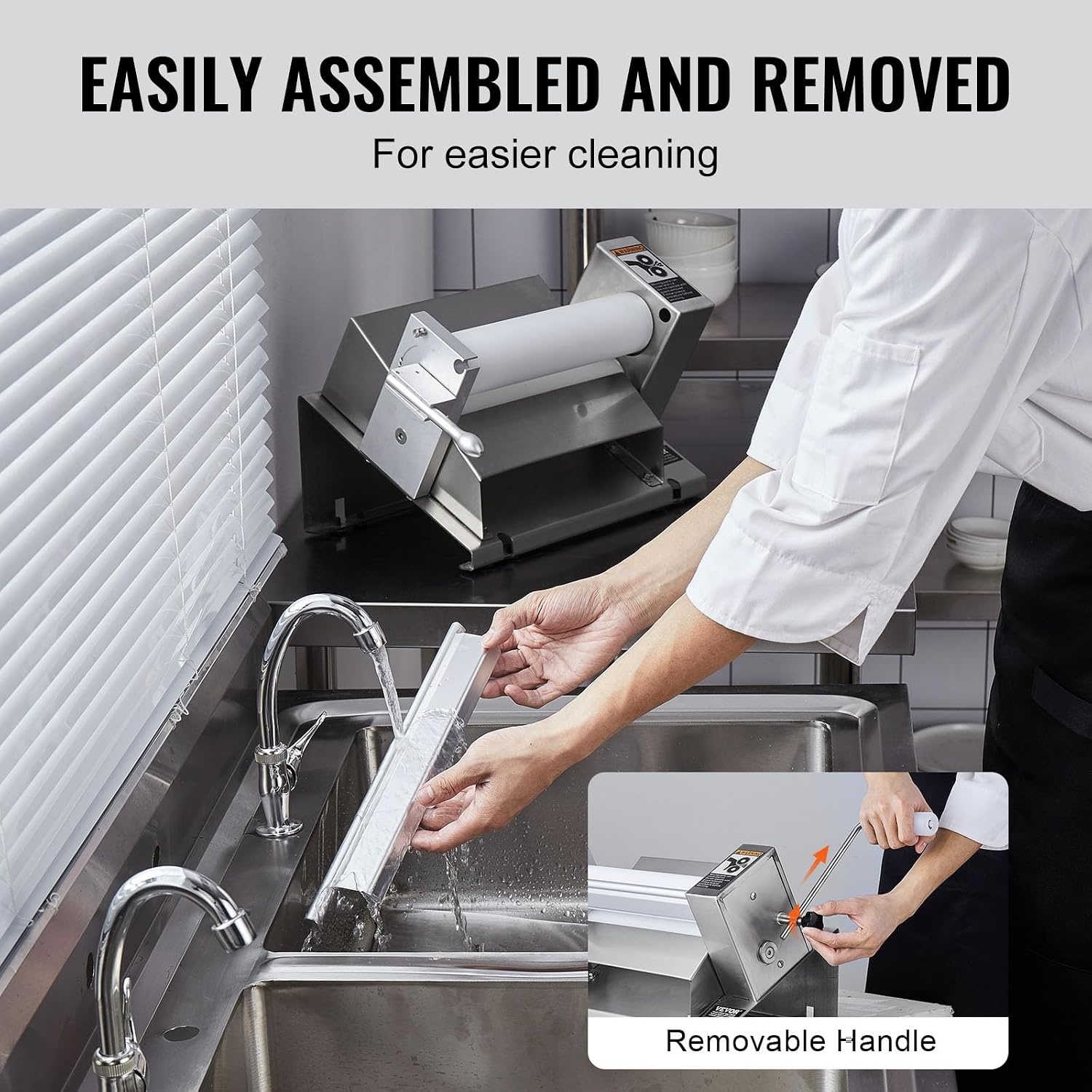 image:imageVEVOR Commercial Dough Sheeter Machine 197Inch Reversible Puff Pastry Sheeter and Fondant Roller Electric Dough Roller 014 Adjustable Thickness Folding Dough Sheeter for Bakeries Pastries11 inch