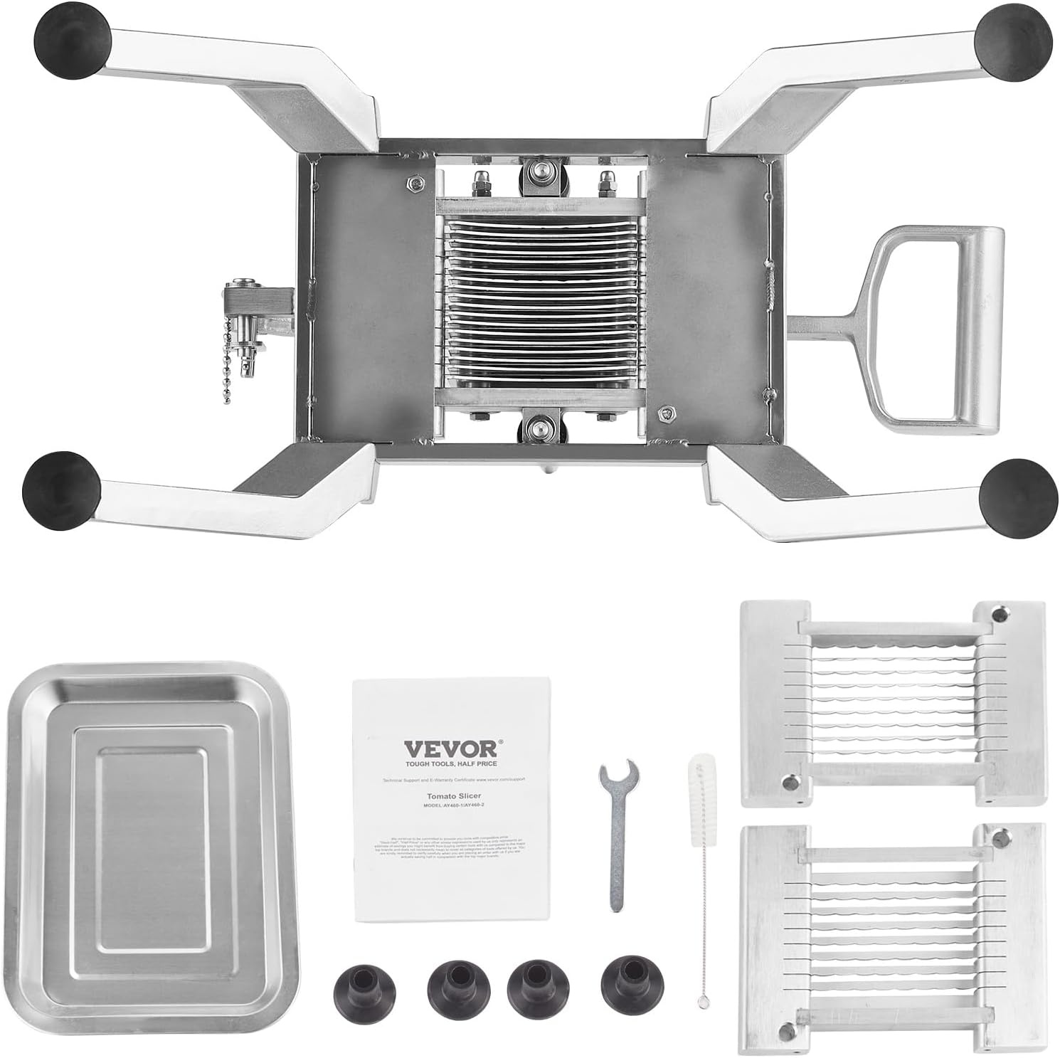 image:imageVEVOR Commercial Vegetable Slicer 38 and 316 Tomato Slicer Stainless Steel and Aluminum Alloy Vegetable Cutter Slicer Manual Tomato Slicer with Nonslip Feet for Tomatoes Potatoes Onions14 12