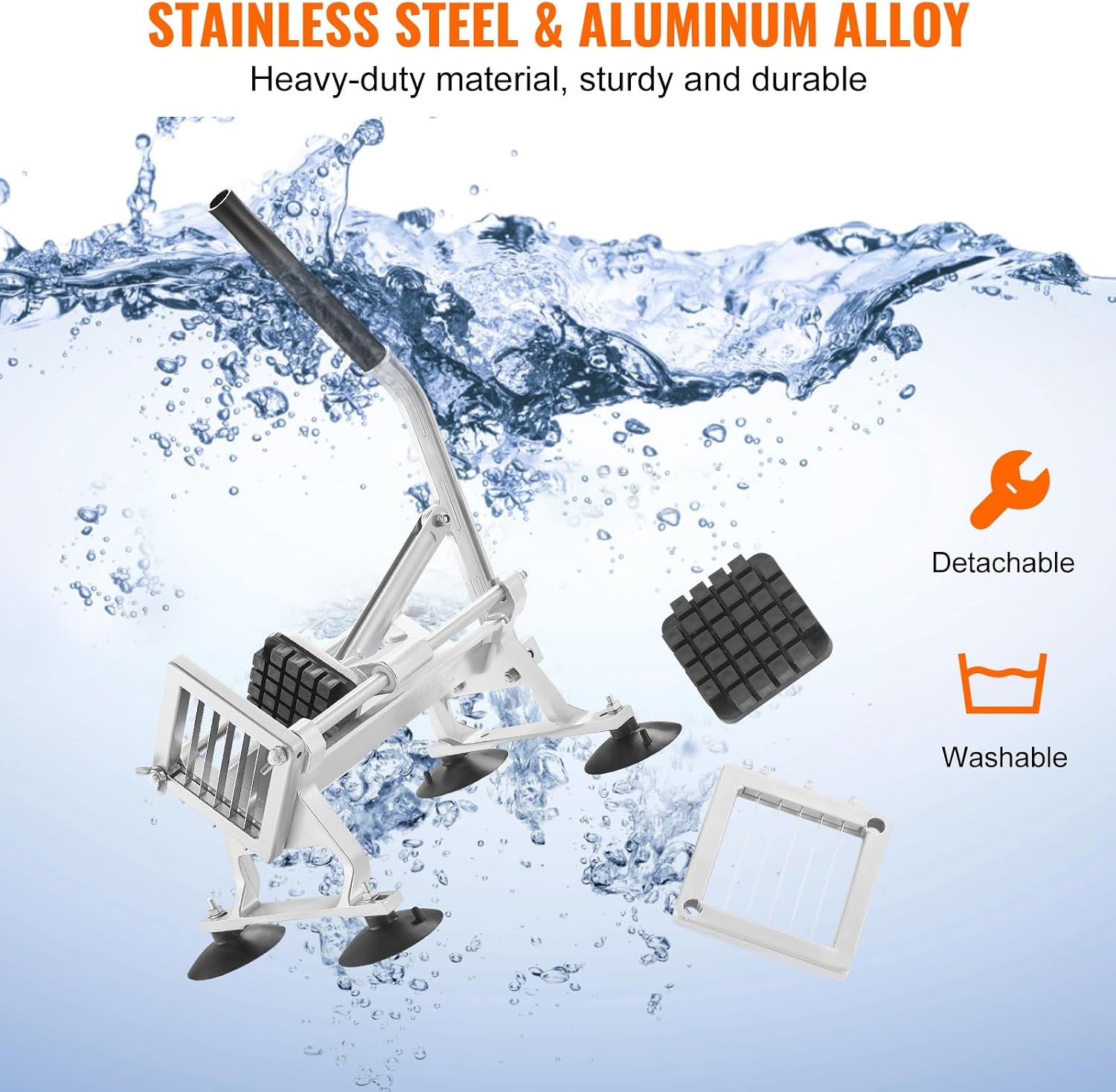 image:imageVEVOR Commercial Vegetable Slicer 38 and 316 Tomato Slicer Stainless Steel and Aluminum Alloy Vegetable Cutter Slicer Manual Tomato Slicer with Nonslip Feet for Tomatoes Potatoes Onions12
