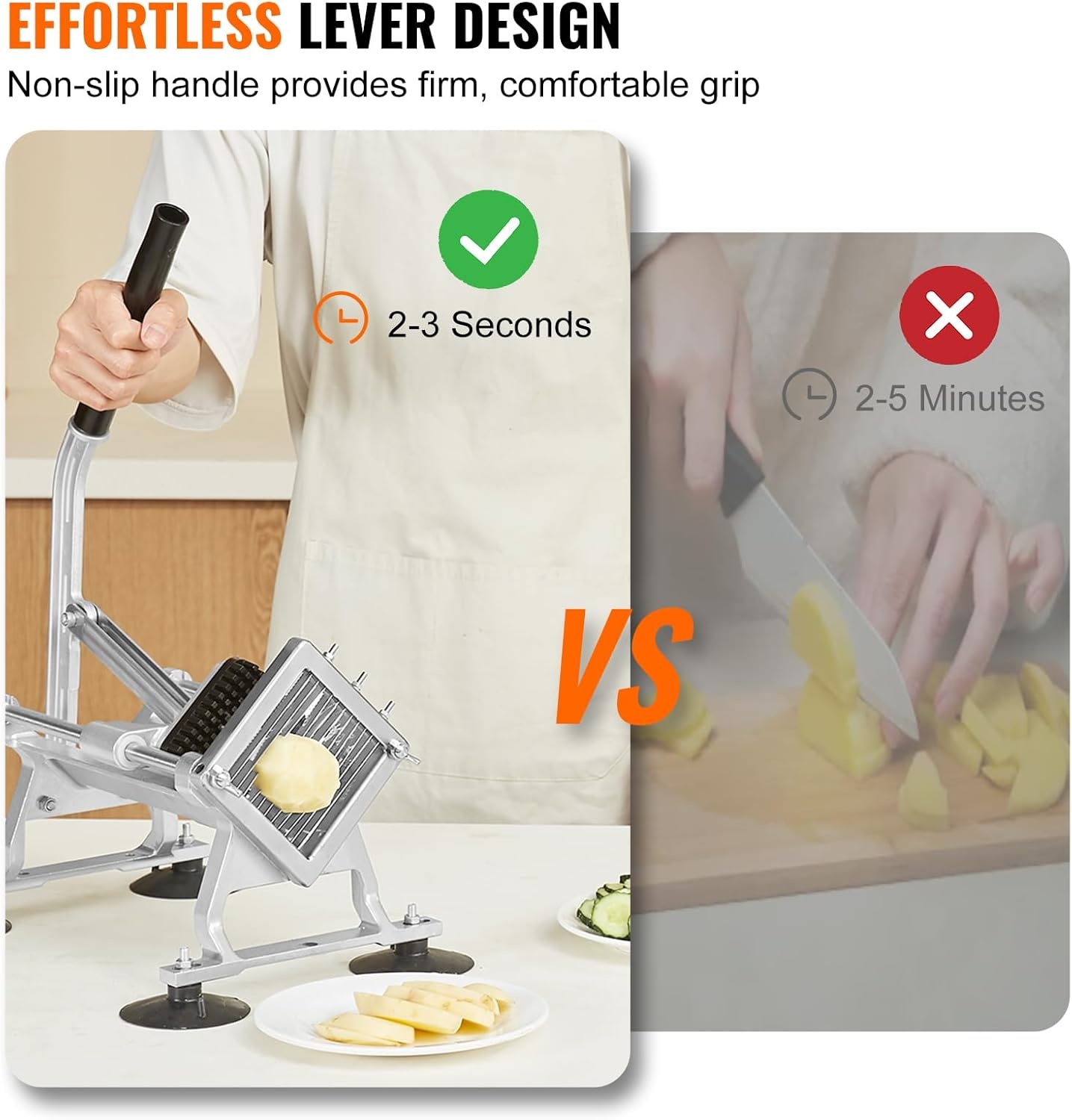 image:imageVEVOR Commercial Vegetable Slicer 38 and 316 Tomato Slicer Stainless Steel and Aluminum Alloy Vegetable Cutter Slicer Manual Tomato Slicer with Nonslip Feet for Tomatoes Potatoes Onions14