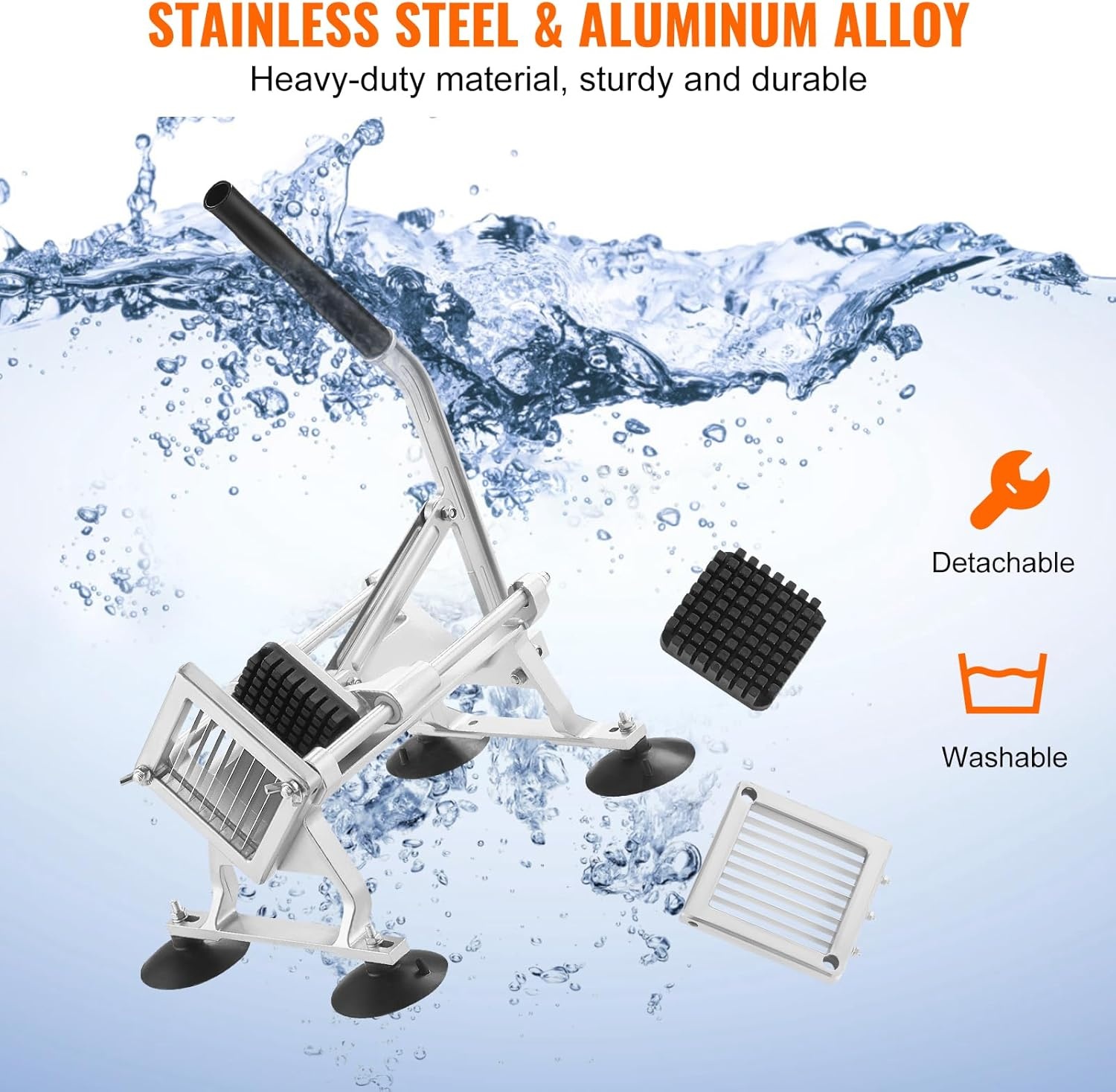 image:imageVEVOR Commercial Vegetable Slicer 38 and 316 Tomato Slicer Stainless Steel and Aluminum Alloy Vegetable Cutter Slicer Manual Tomato Slicer with Nonslip Feet for Tomatoes Potatoes Onions38