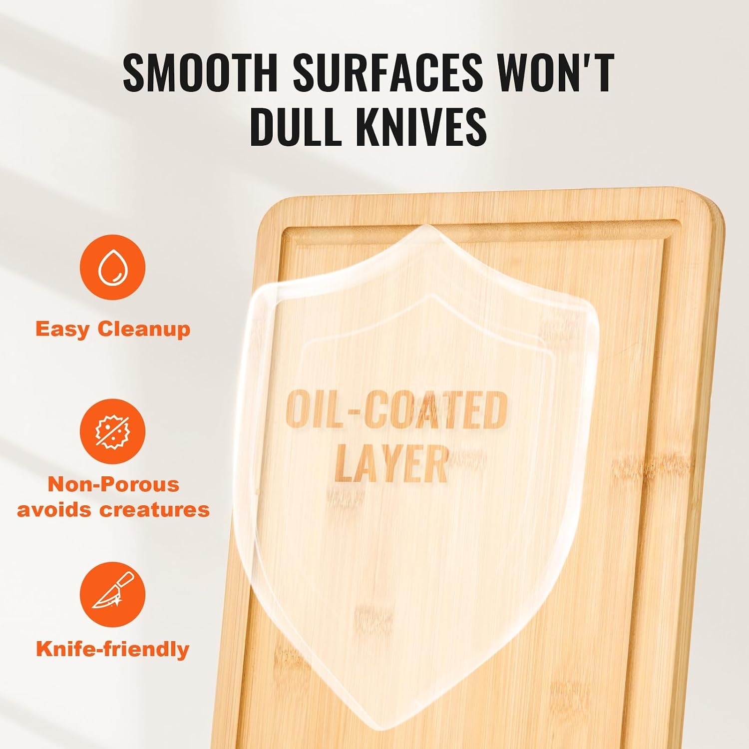 image:imageVEVOR Cutting Board 3 Pieces Premium Versatile Bamboo Cutting Board FoodGrade Oil and Juice GrooveSturdy Durable Chopping Board Builtin Handle Wooden for Display Chopping Serving