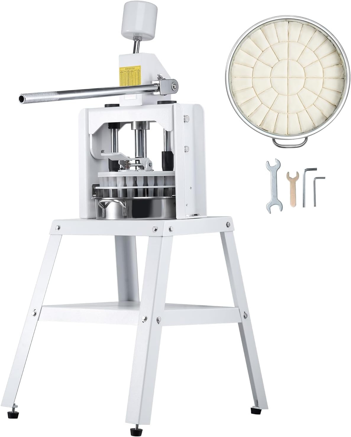 image:imageVEVOR Dough Divider40PCS Manual Dough Divider Cutter106oz 494oz Dough Press Dough Cutting with 304 Stainless Steel Tray and BladePastry Divider for BakeryRestaurantCommercial Food Preparation40PCSManual