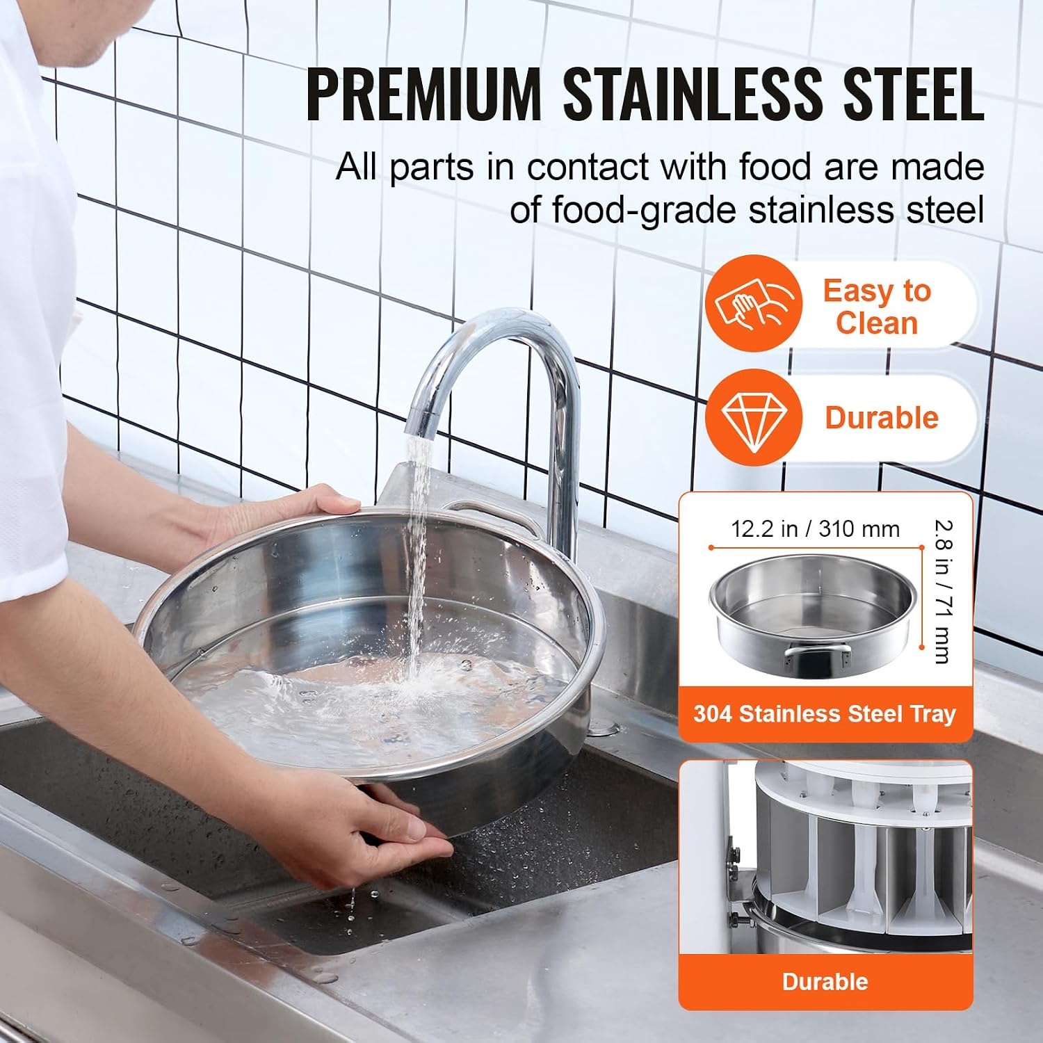 image:imageVEVOR Dough Divider40PCS Manual Dough Divider Cutter106oz 494oz Dough Press Dough Cutting with 304 Stainless Steel Tray and BladePastry Divider for BakeryRestaurantCommercial Food Preparation40PCSManual