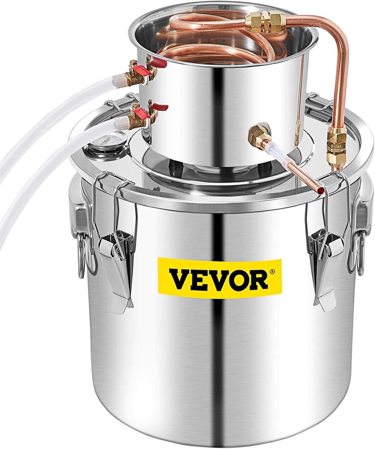 image:imageVEVOR Electric Alcohol Still 8Gal30L Alcohol Distiller Distillery Kit for Alcohol include Pump amp Oneway Exhaust Valve amp ThermometerSilver