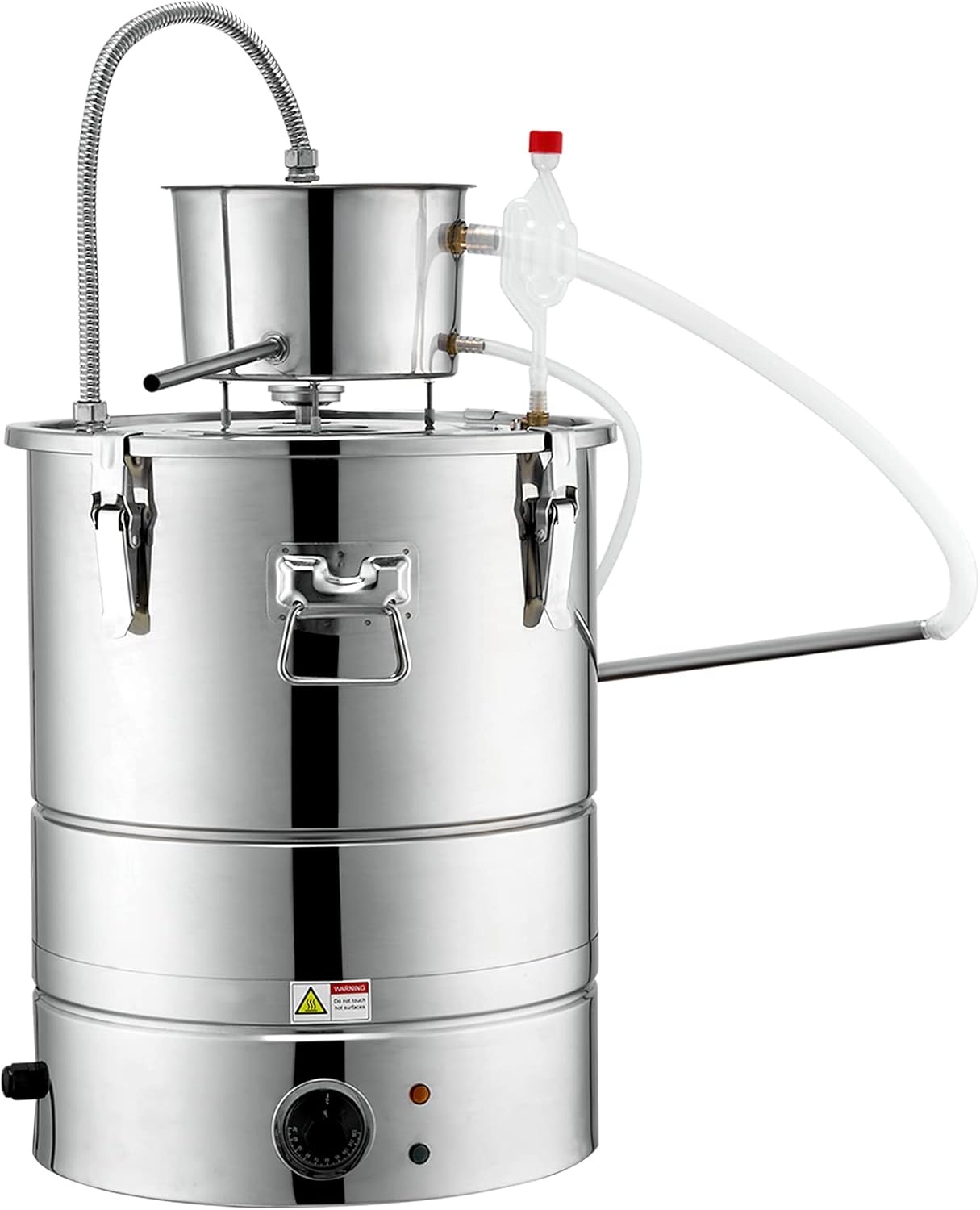 image:imageVEVOR Electric Alcohol Still 8Gal30L Alcohol Distiller Distillery Kit for Alcohol include Pump amp Oneway Exhaust Valve amp ThermometerSilver