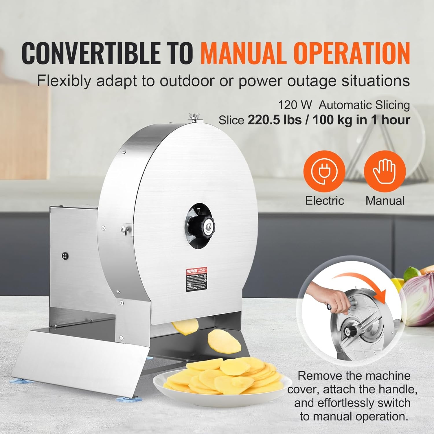 image:imageVEVOR Electric Cheese Grater Salad Maker 200W Salad Shooter Electric Vegetable Slicer Shredder Chopper for Fruits with 5 Attachments Stainless Steel Food Cutter for Vegetables and CheesesElectricVegetable