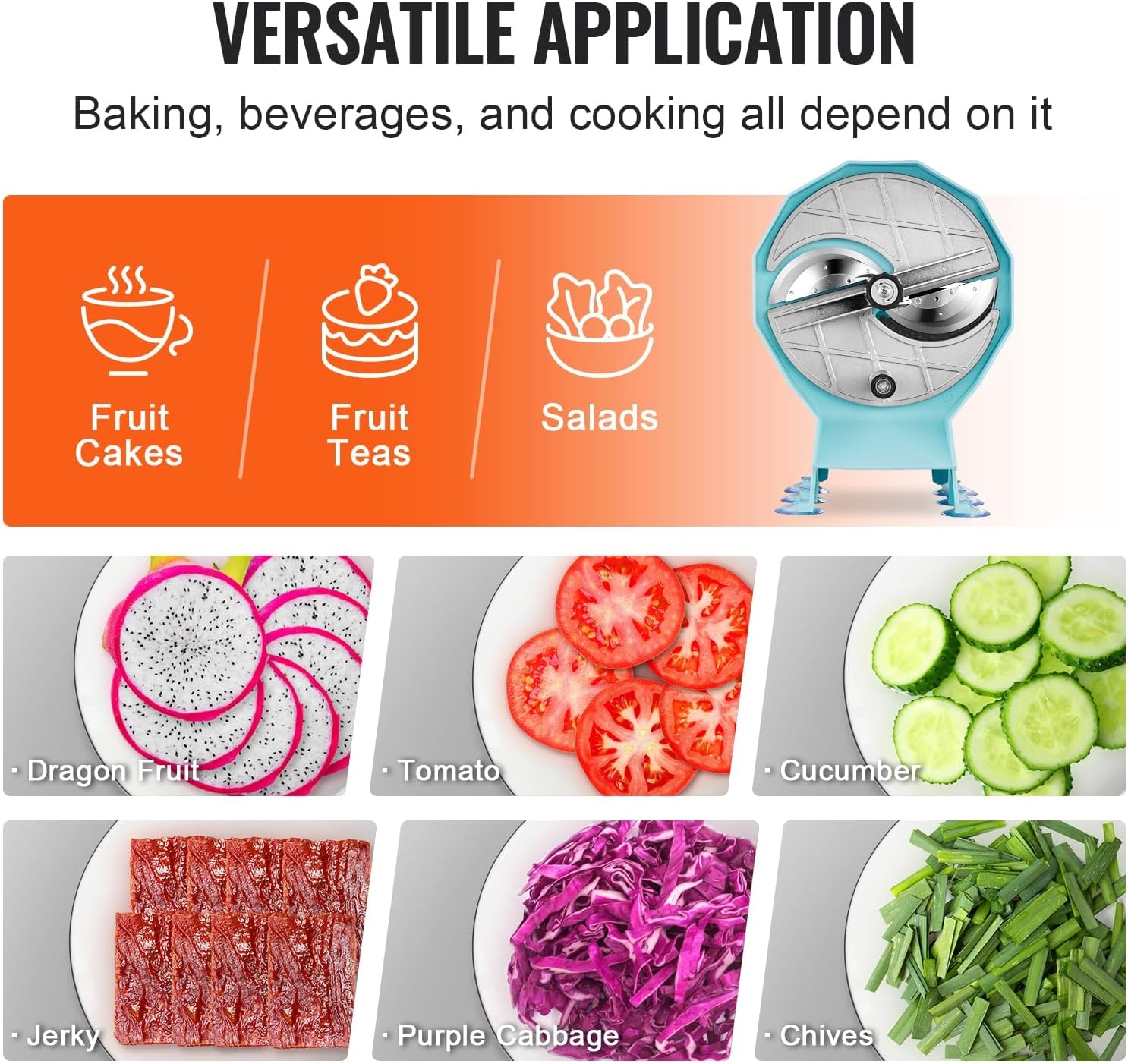 image:imageVEVOR Electric Cheese Grater Salad Maker 200W Salad Shooter Electric Vegetable Slicer Shredder Chopper for Fruits with 5 Attachments Stainless Steel Food Cutter for Vegetables and CheesesManualVegetablePlastic