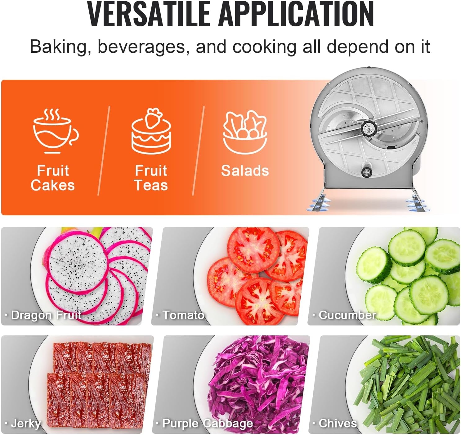 image:imageVEVOR Electric Cheese Grater Salad Maker 200W Salad Shooter Electric Vegetable Slicer Shredder Chopper for Fruits with 5 Attachments Stainless Steel Food Cutter for Vegetables and CheesesManualVegetableStainless Steel