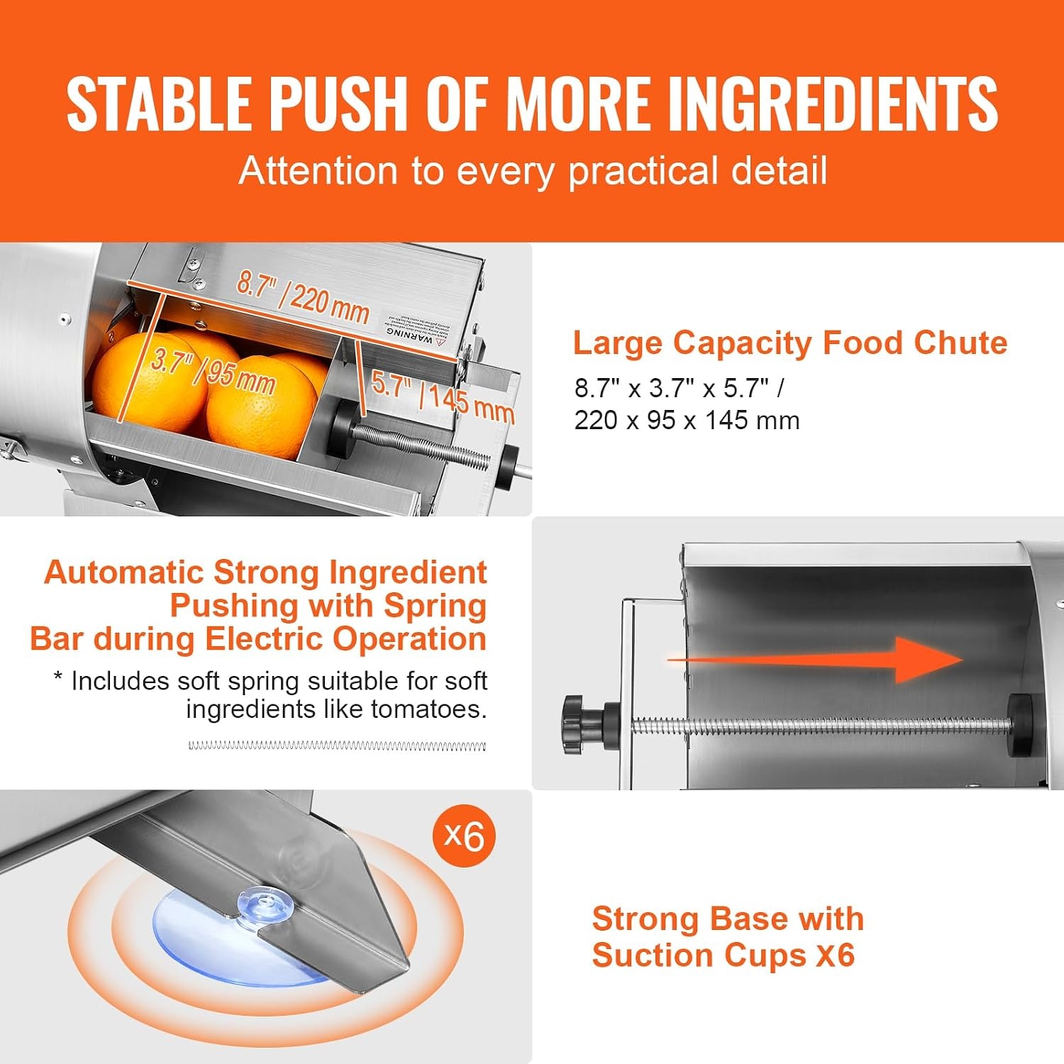 image:imageVEVOR Electric Cheese Grater Salad Maker 200W Salad Shooter Electric Vegetable Slicer Shredder Chopper for Fruits with 5 Attachments Stainless Steel Food Cutter for Vegetables and CheesesElectricConvertible