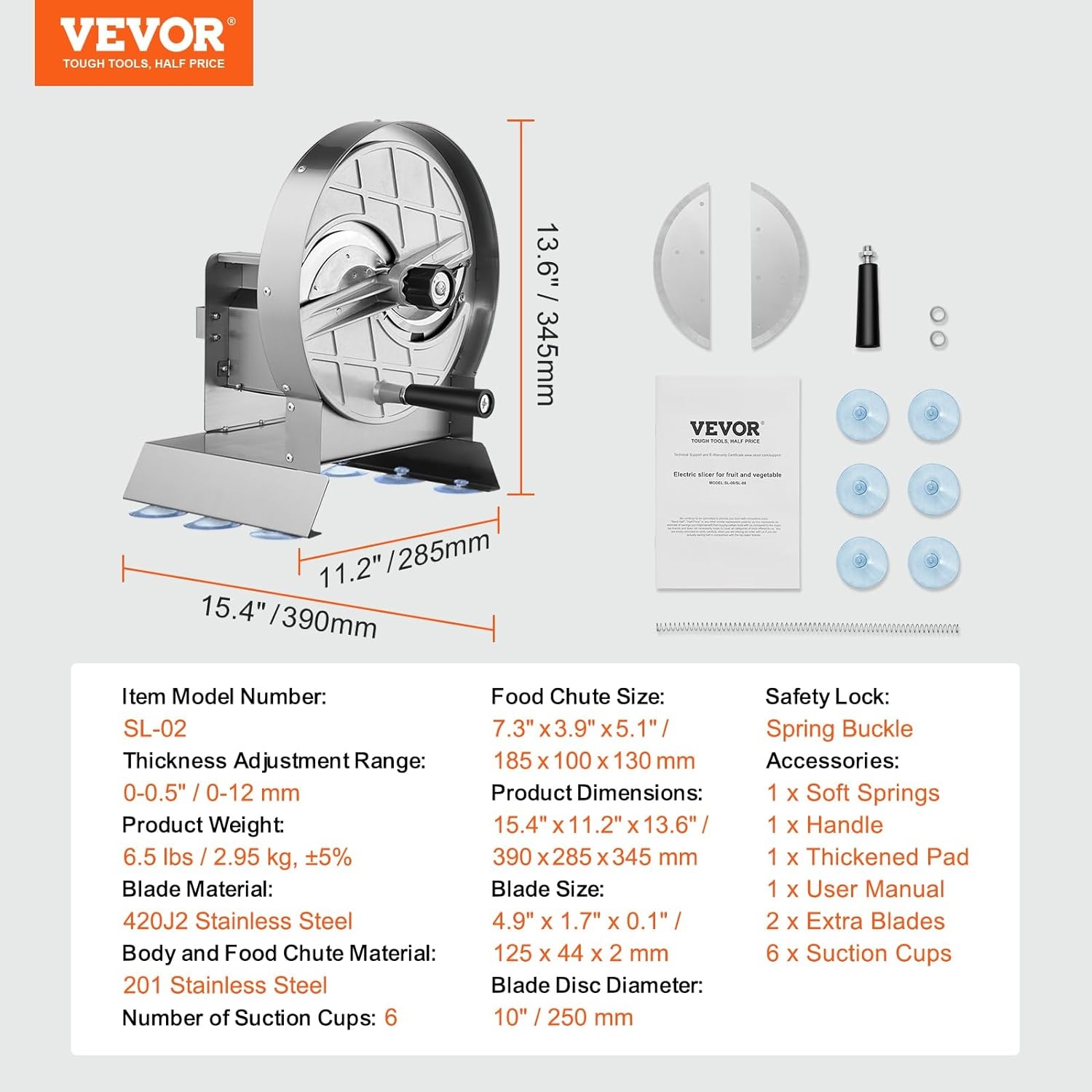 image:imageVEVOR Electric Cheese Grater Salad Maker 200W Salad Shooter Electric Vegetable Slicer Shredder Chopper for Fruits with 5 Attachments Stainless Steel Food Cutter for Vegetables and CheesesManualVegetableStainless Steel