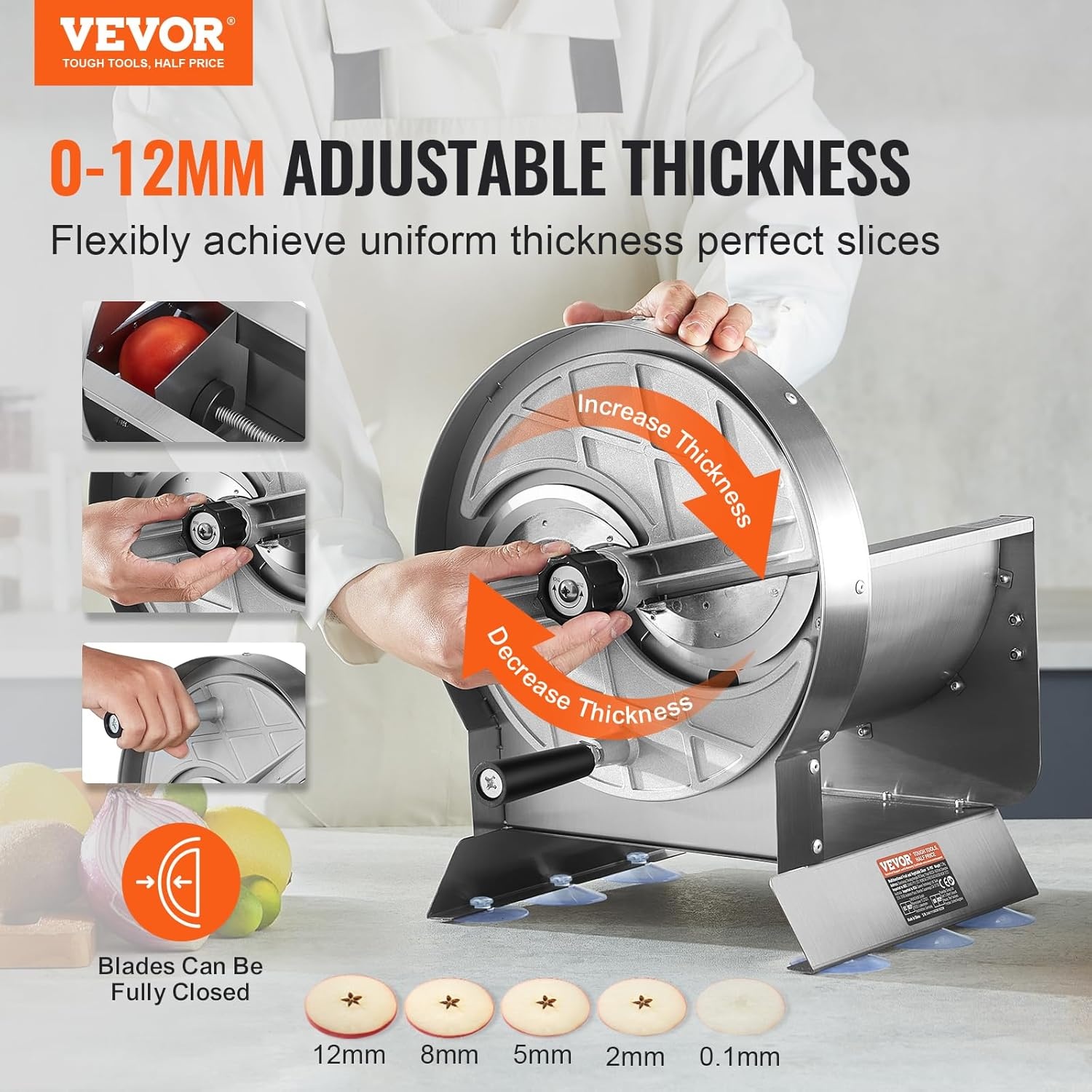 image:imageVEVOR Electric Cheese Grater Salad Maker 200W Salad Shooter Electric Vegetable Slicer Shredder Chopper for Fruits with 5 Attachments Stainless Steel Food Cutter for Vegetables and CheesesManualVegetableStainless Steel