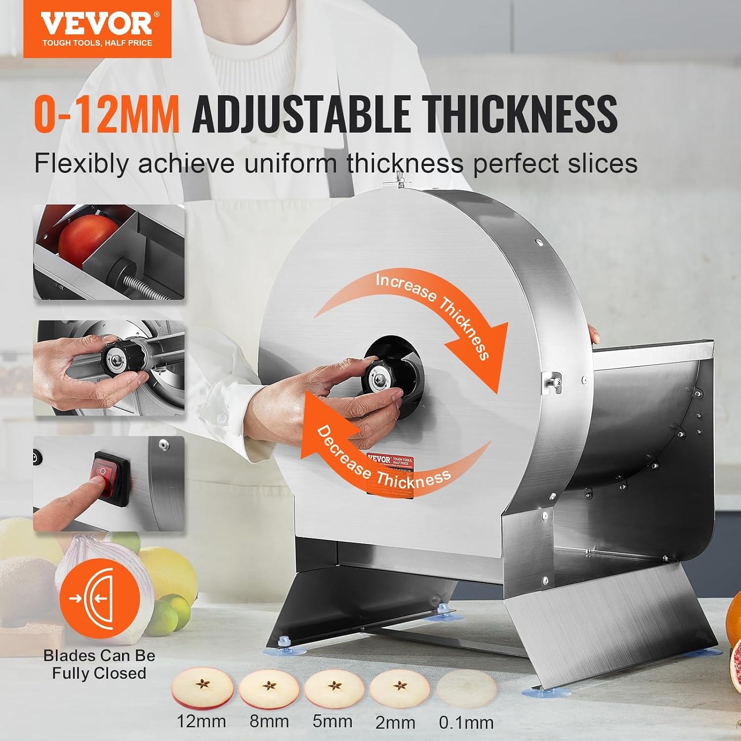 image:imageVEVOR Electric Cheese Grater Salad Maker 200W Salad Shooter Electric Vegetable Slicer Shredder Chopper for Fruits with 5 Attachments Stainless Steel Food Cutter for Vegetables and CheesesElectricVegetable