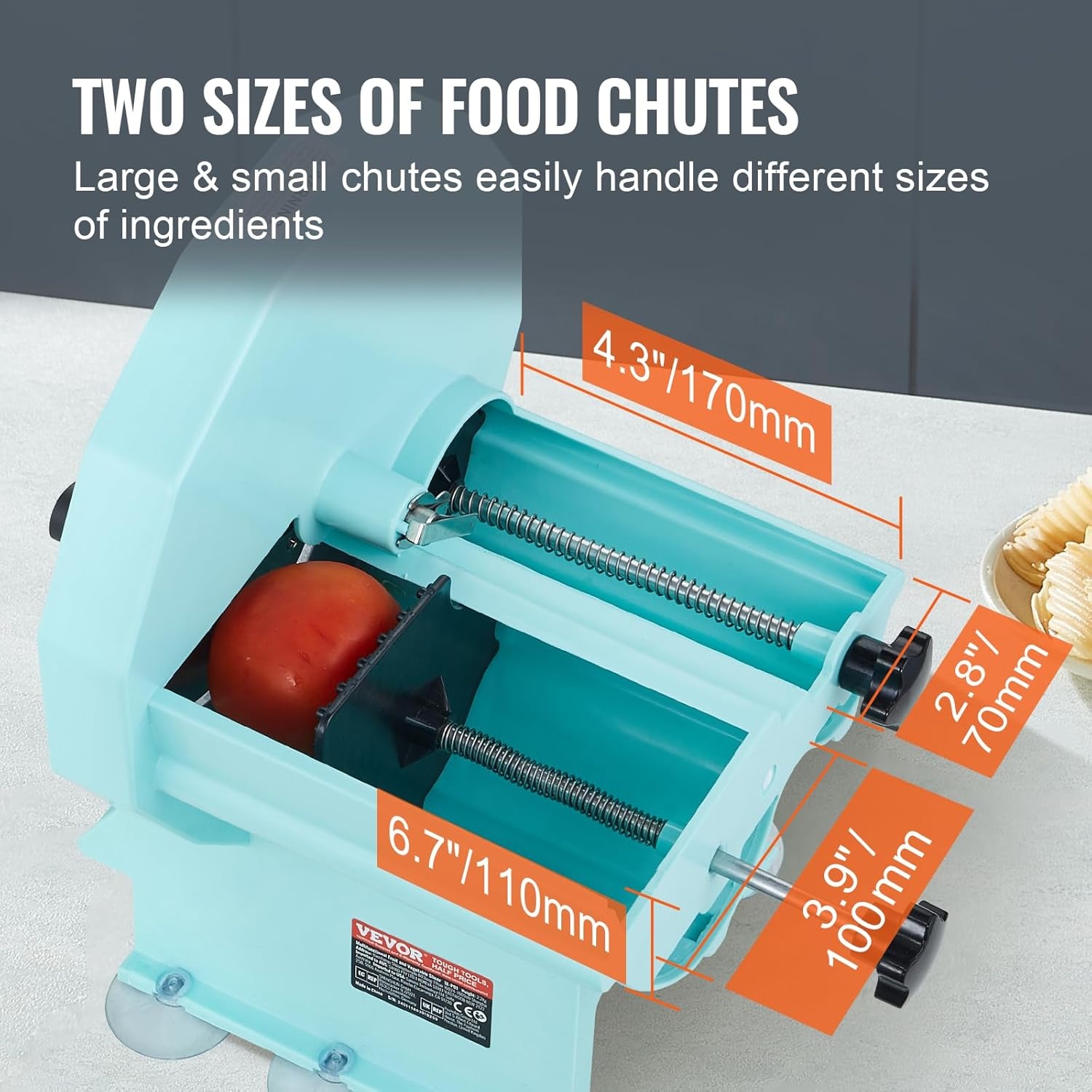 image:imageVEVOR Electric Cheese Grater Salad Maker 200W Salad Shooter Electric Vegetable Slicer Shredder Chopper for Fruits with 5 Attachments Stainless Steel Food Cutter for Vegetables and CheesesManualVegetablePlastic
