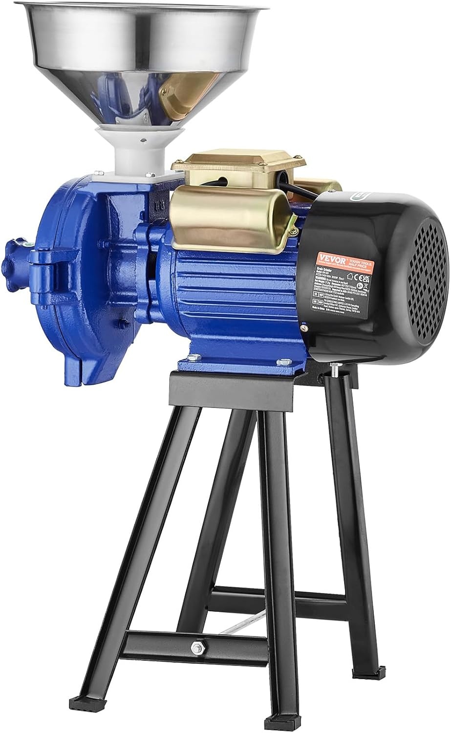 image:imageVEVOR Electric Grain Mill Grinder 3000W Spice Grinders Commercial Corn Mill with Funnel Thickness Adjustable Powder Machine Heavy Duty Feed Flour Cereal Mill Wheat Grinders Dry GrinderBlue