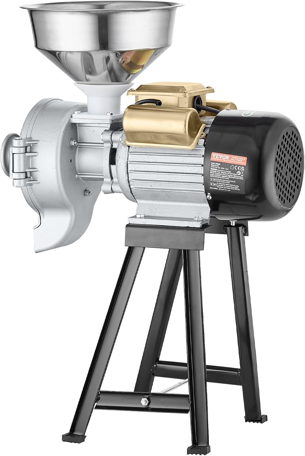 image:imageVEVOR Electric Grain Mill Grinder 3000W Spice Grinders Commercial Corn Mill with Funnel Thickness Adjustable Powder Machine Heavy Duty Feed Flour Cereal Mill Wheat Grinders Dry GrinderBlack