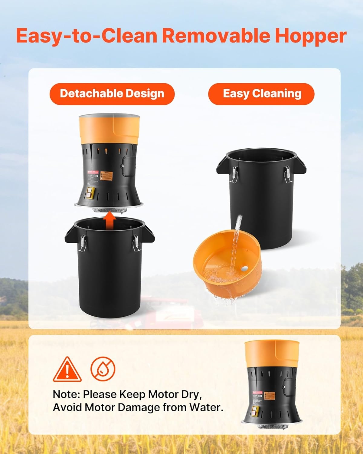 image:imageVEVOR Electric Grain Mill Grinder 600W High Power Commercial Spice Grinder 66 Gal Pulverizer Powder Machine with Galvanized Sharp Blades for Dry Grains Spices Cereals Coffee Corn amp PepperLarge