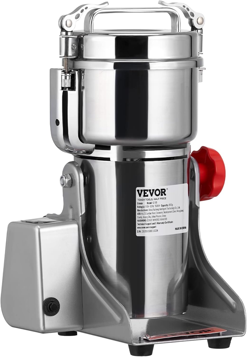 image:imageVEVOR Electric Grain Mill Grinder 600W High Power Commercial Spice Grinder 66 Gal Pulverizer Powder Machine with Galvanized Sharp Blades for Dry Grains Spices Cereals Coffee Corn amp Pepper700g