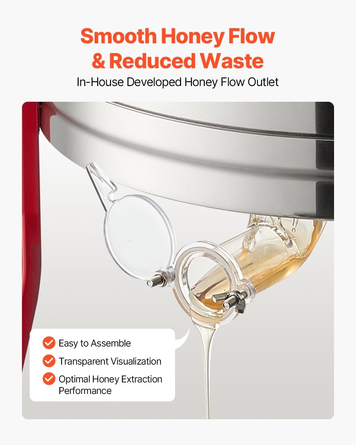 image:imageVEVOR Electric Honey Extractor 3 Frame Honey Extractor with Transparent Lid Stainless Steel Honeycomb Drum Spinner Height Adjustable Honeycomb Extraction Equipment for Beekeeping6 Frame