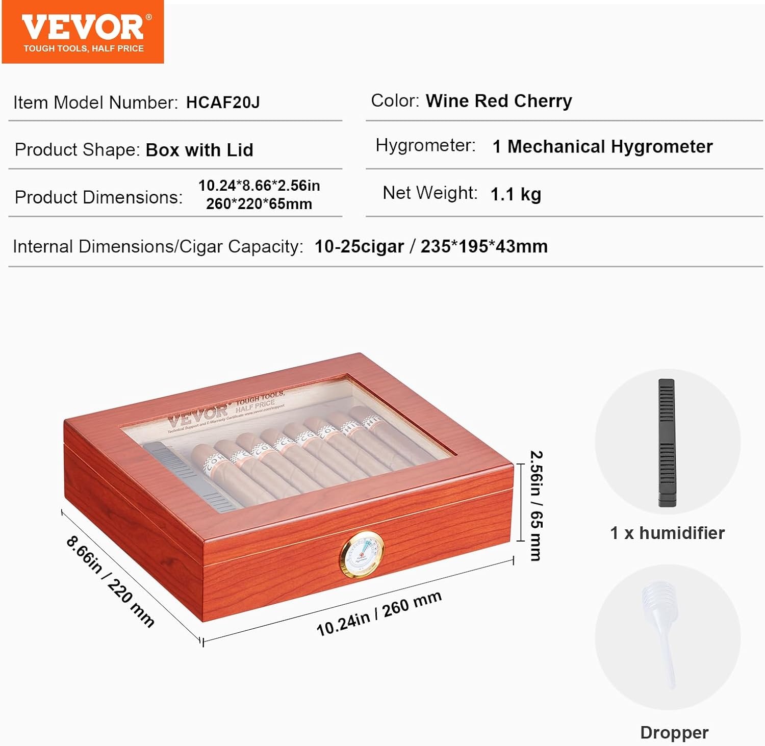 image:imageVEVOR Electric Humidor 288L 1700 Counts Electric Cigar Humidor Cabinet with Compressor Cooling Constant Humidity amp Temperature Control Spanish Cedar Wood Shelves amp Drawers 7 Layers for Household1025 Cigars