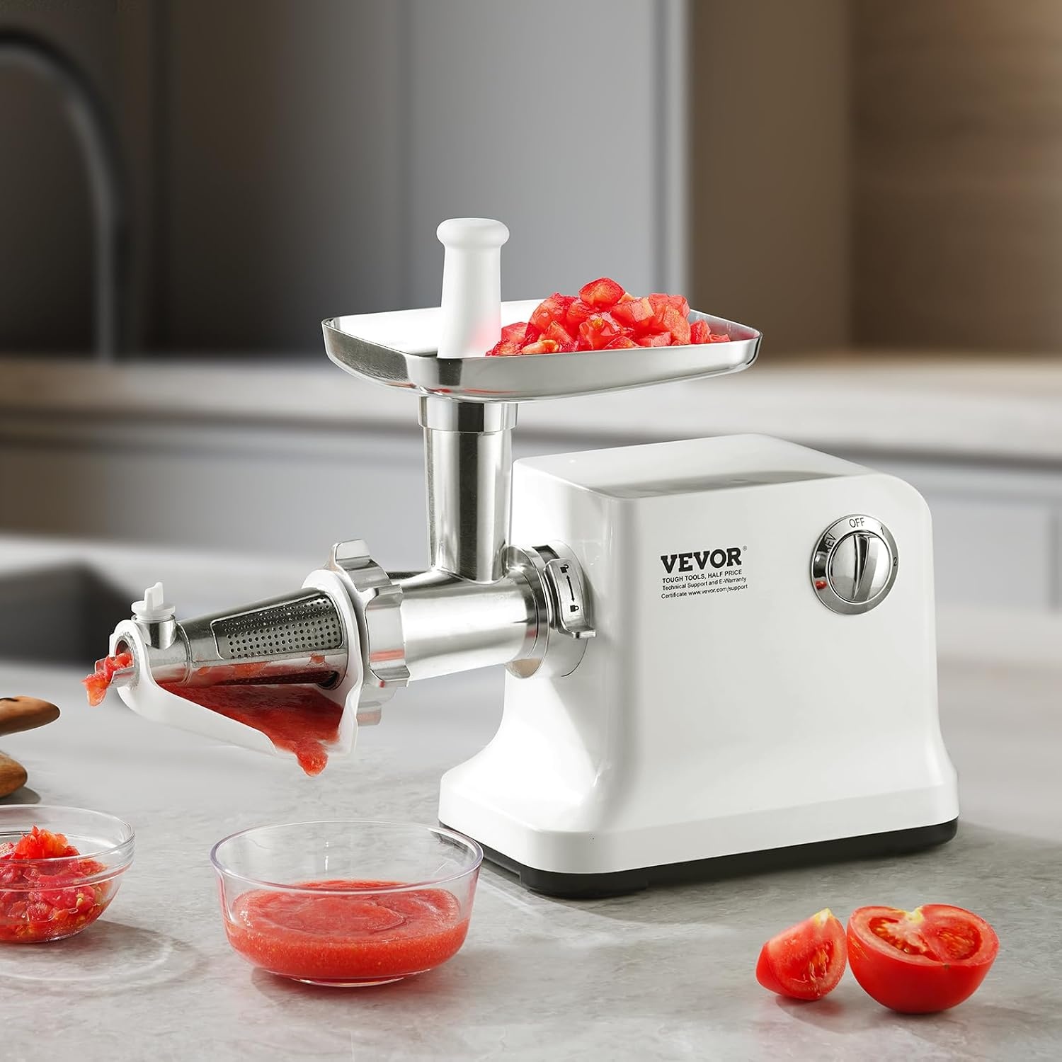 image:imageVEVOR Electric Tomato Strainer 700W Tomato Sauce Maker Machine 55 LBSMin Food Strainer and Sauce Maker Pure Copper Motor Food Mill with Reverse Function for Tomato Strawberry Blueberry Sauce
