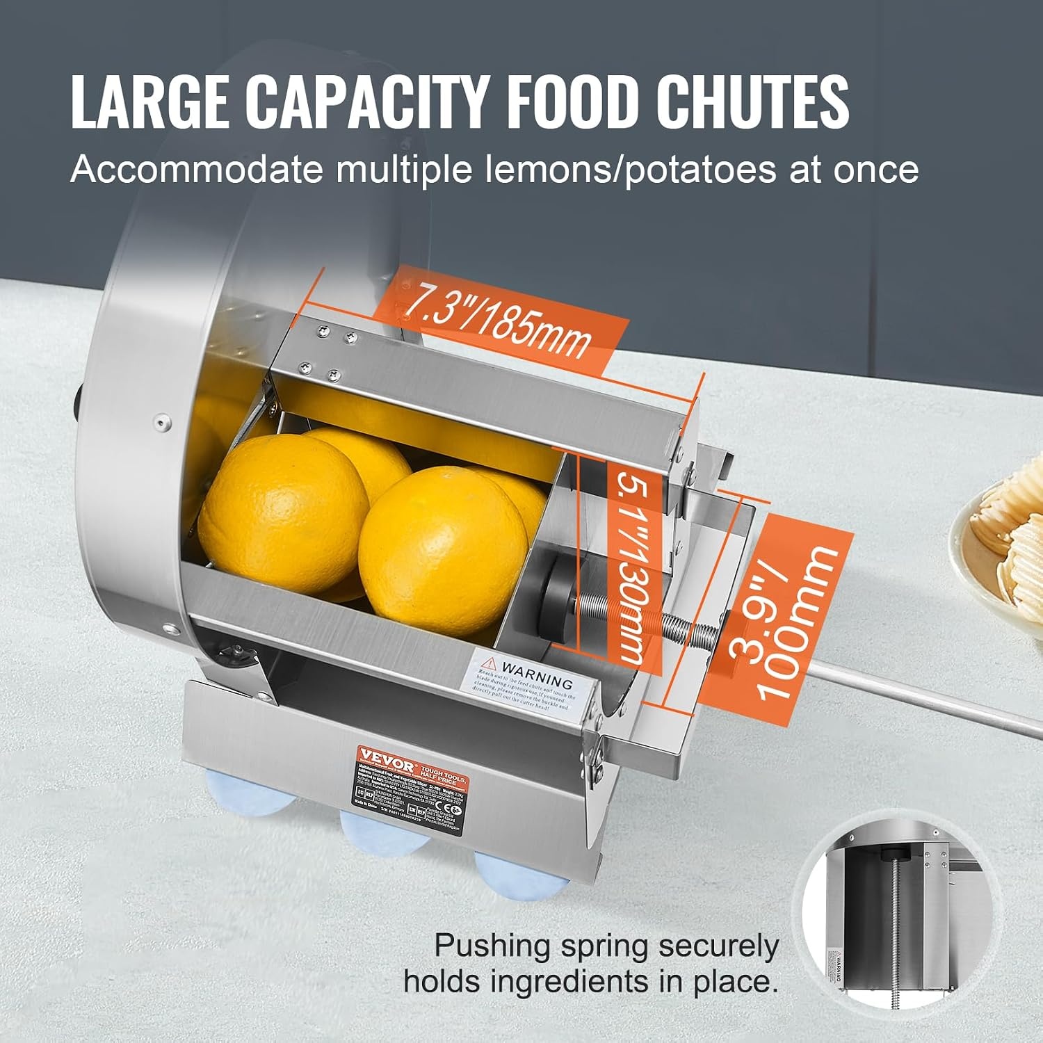 image:imageVEVOR Electric Vegetable Slicer 005012mm Thickness Adjustable Commercial Slicer Machine Convertible to Manual Stainless Steel Food Cutter Slicing Machine for Potato Lemon Tomato AppleManualVegetableStainless Steel
