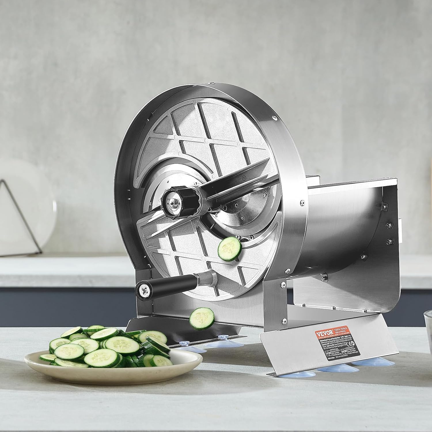 image:imageVEVOR Electric Vegetable Slicer 005012mm Thickness Adjustable Commercial Slicer Machine Convertible to Manual Stainless Steel Food Cutter Slicing Machine for Potato Lemon Tomato AppleManualVegetableStainless Steel