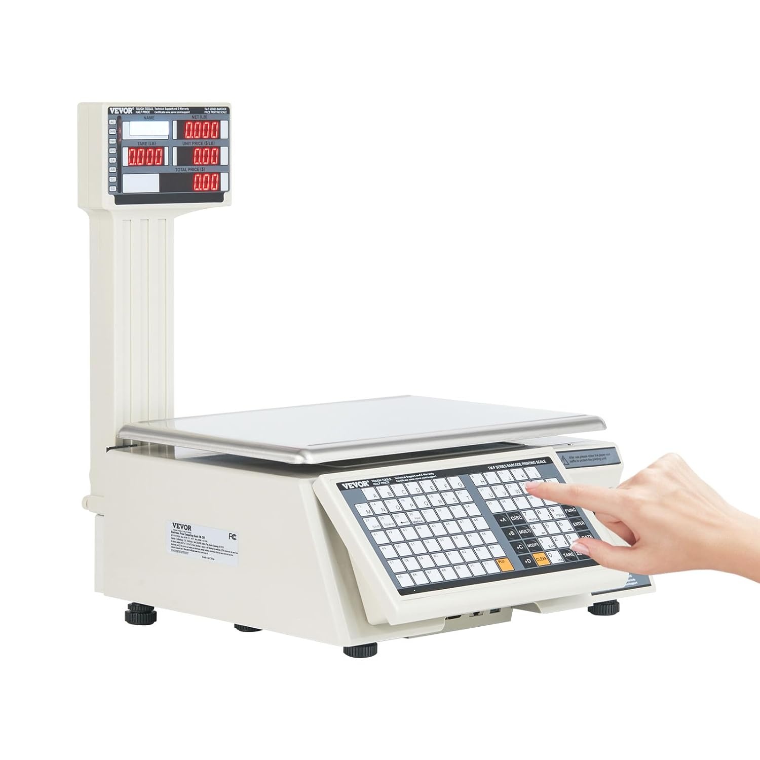 image:imageVEVOR Electronic Price Computing Scale 66 LB Digital Deli Weight Scales LCD amp LED Digital Food Fruit Meat Produce Counting Weight for Retail Store Kitchen Restaurant Market and FarmerPrice Computing Scale with Printer