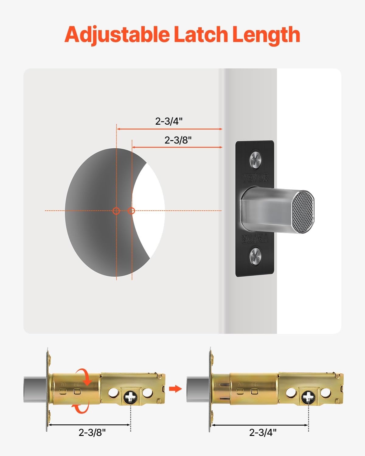 image:imageVEVOR Entry Door Locksets with Deadbolt 5 Pack Satin Nickel Entry Lever and Single Cylinder Deadbolt Keyed Alike Combo Pack Fit for 138 to 134 Door Thickness for Entrance and FrontBlack