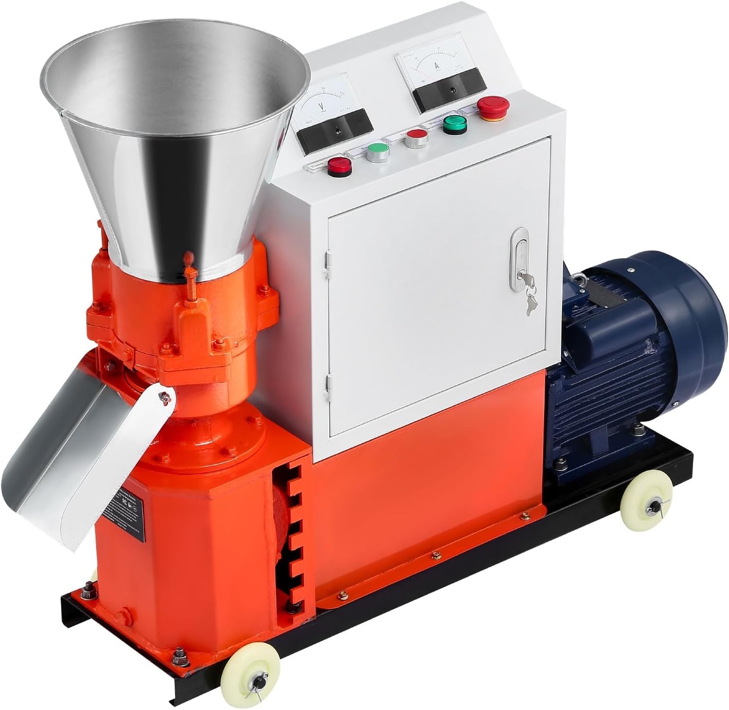 image:imageVEVOR Feed Pellet Mill Machine 4 mm Animal Feed Pellet Making Machine 3KW 240V Animal Food Granulator Mill Machines with 3 Pressure Rollers amp 4 Wheels Ideal for Poultry Livestock Farm Animals4mm 016 grinding disc