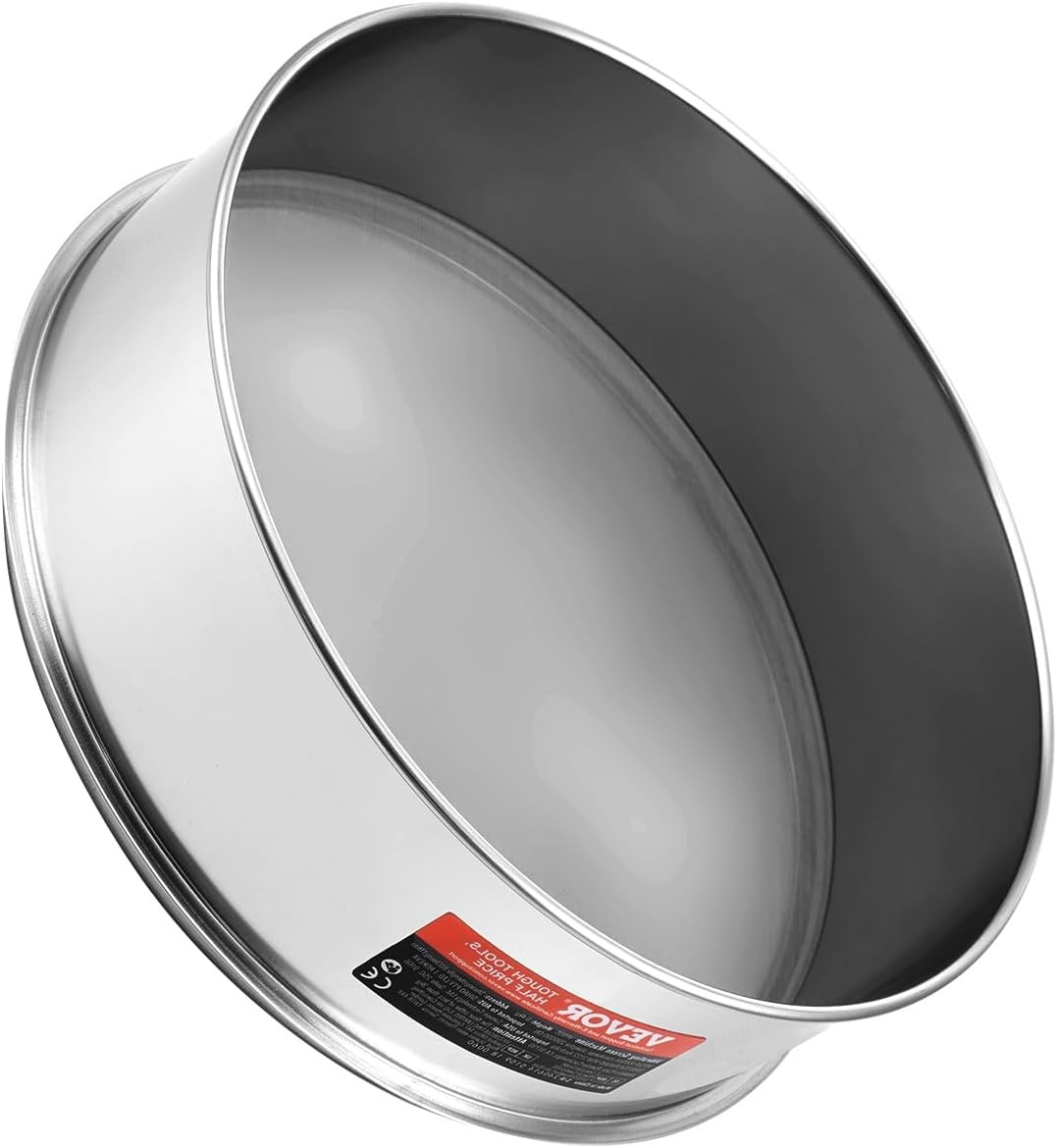 image:imageVEVOR Flour Sieve Fine Mesh 40 Mesh Sifter 304 Stainless Steel Sifter Foodgrade Dia 126 Fine Mesh Strainers for Baking 5 Sizes Mesh hole for Mungbean Rice Flour Pearl Powder40 Mesh