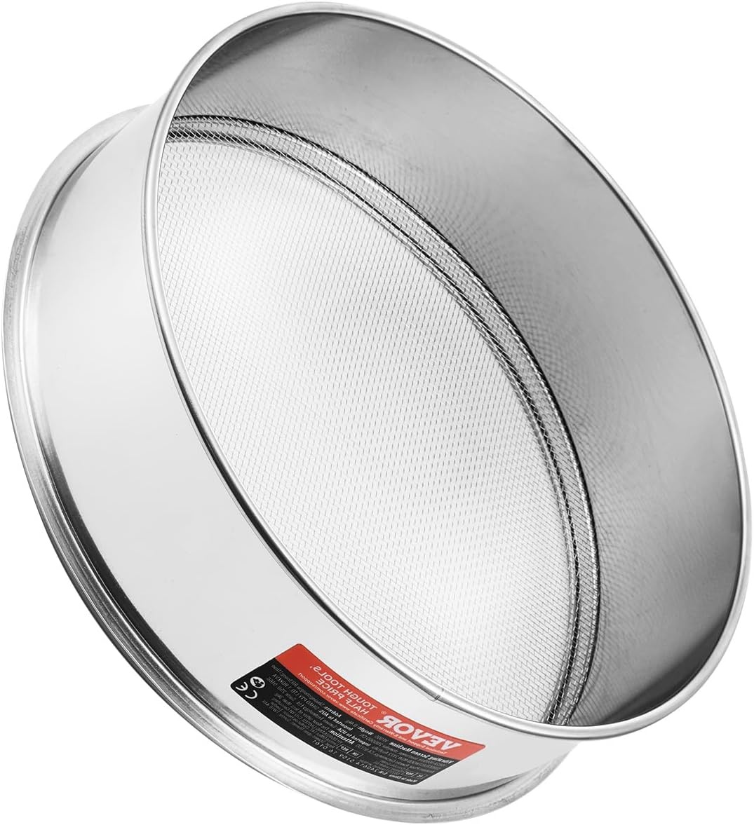 image:imageVEVOR Flour Sieve Fine Mesh 40 Mesh Sifter 304 Stainless Steel Sifter Foodgrade Dia 126 Fine Mesh Strainers for Baking 5 Sizes Mesh hole for Mungbean Rice Flour Pearl Powder12 Mesh