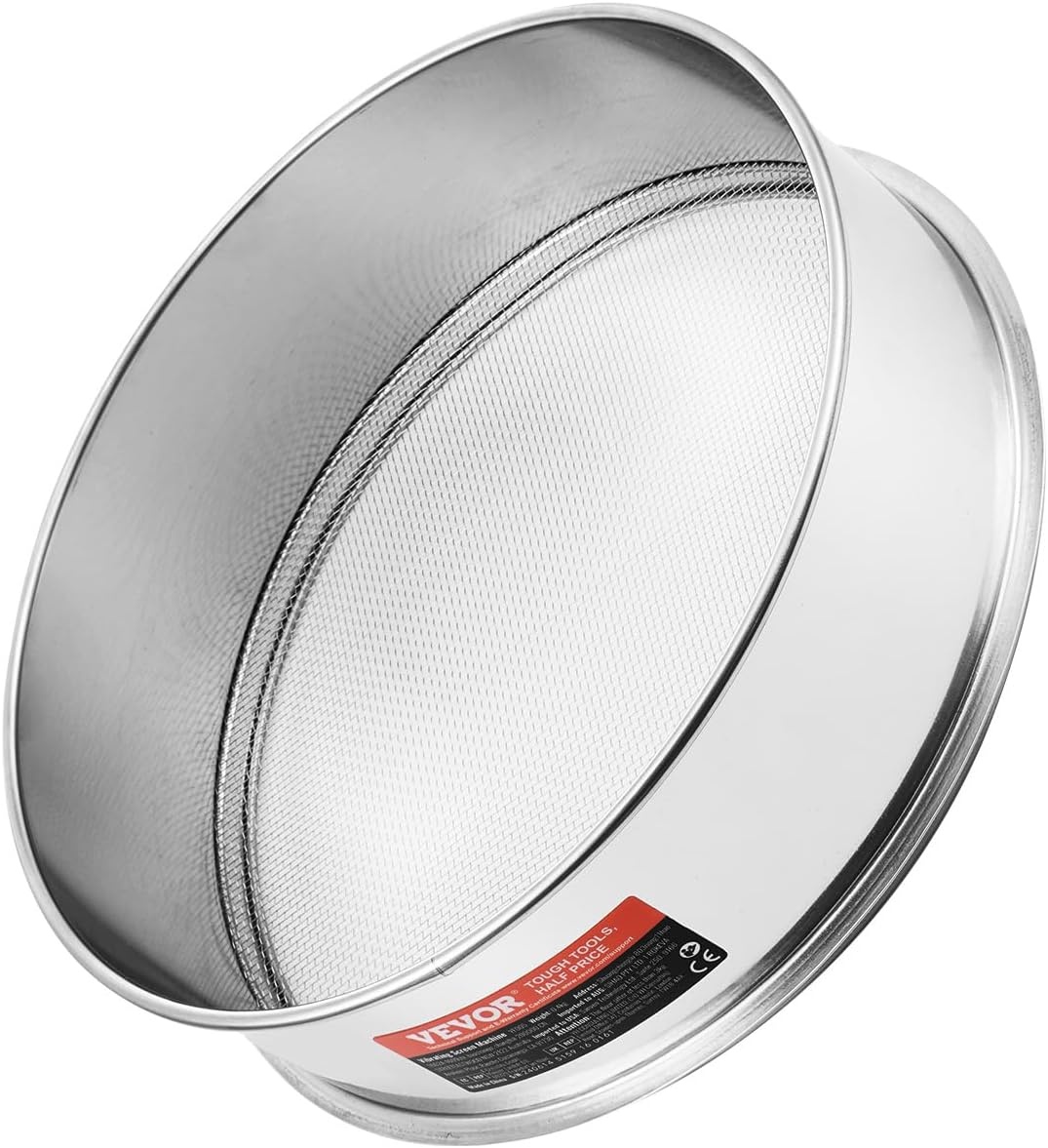 image:imageVEVOR Flour Sieve Fine Mesh 40 Mesh Sifter 304 Stainless Steel Sifter Foodgrade Dia 126 Fine Mesh Strainers for Baking 5 Sizes Mesh hole for Mungbean Rice Flour Pearl Powder12 Mesh