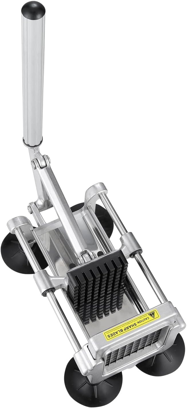 image:imageVEVOR French Fry Cutter Potato Slicer with 12 38 14 Stainless Steel Blades Manual Potato Cutter Chopper with Suction Cups Great for Potato French Fries Cucumber Vegetables Carrot2 inch 38 inch 14 inch