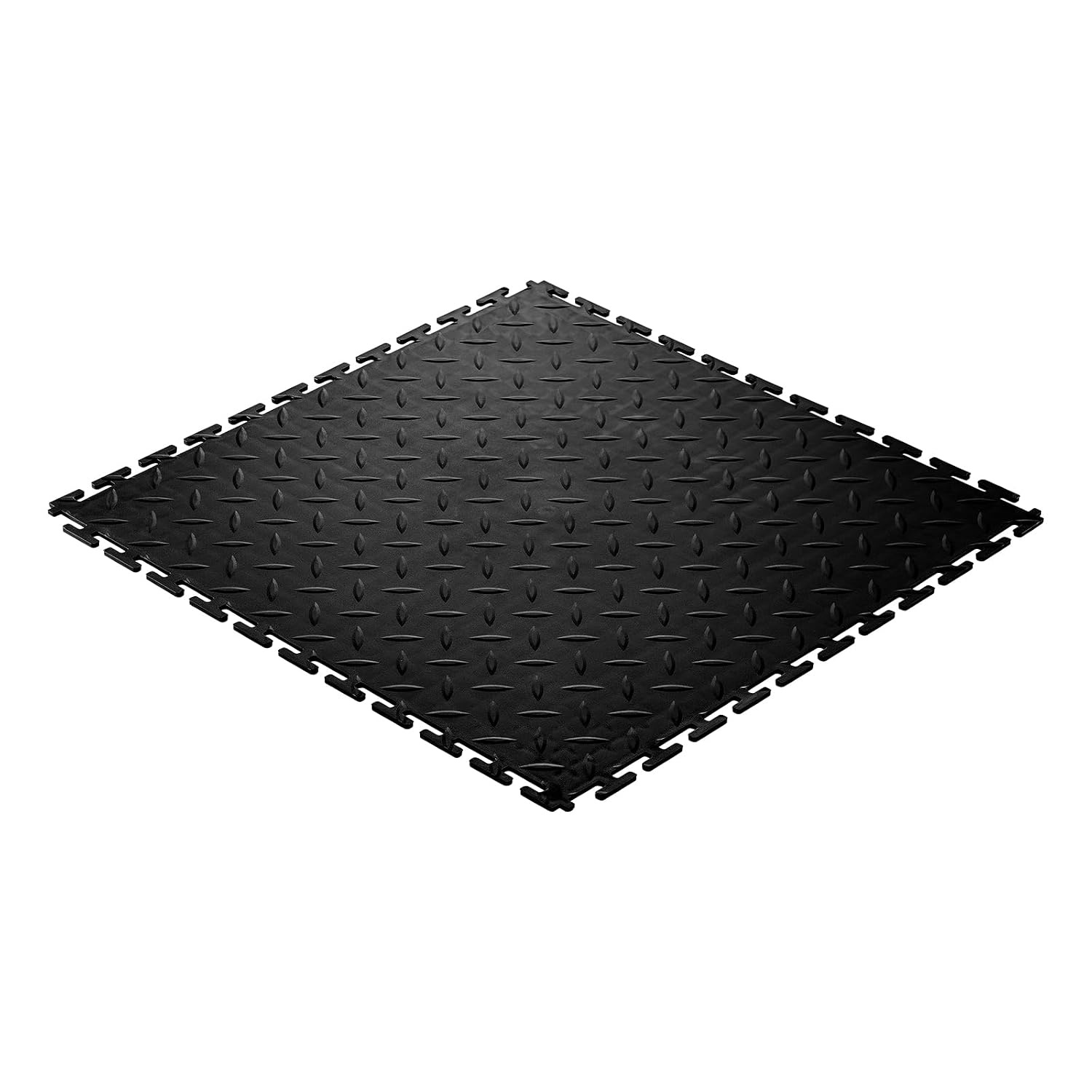 image:imageVEVOR Garage Floor Tiles 202 x 202 x 02 inch Interlocking Ease of Installation Diamond Plate SlipResistant Texture NonSlip Sturdiness for Garages Warehouse Tool Room Graphite Gray 8 PackBlack