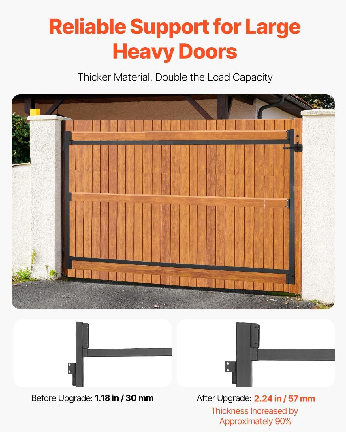 image:imageVEVOR Gate Building Kit Fits 60 to 96 in Wide Openings Up from 6 to 7 ft High Fence Adjustable Gate Building Kit Anti Sag Full Gate Frame Kit with Latch Lock Screw for Wooden Fence Iron Black4072 wide openings 45 high