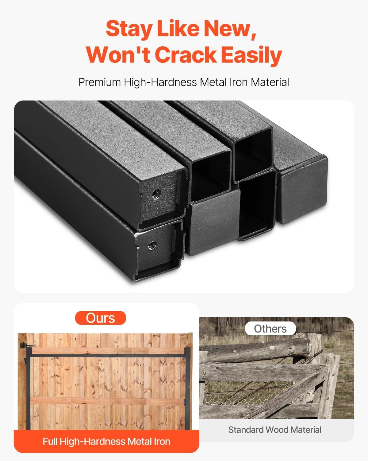 image:imageVEVOR Gate Building Kit Fits 60 to 96 in Wide Openings Up from 6 to 7 ft High Fence Adjustable Gate Building Kit Anti Sag Full Gate Frame Kit with Latch Lock Screw for Wooden Fence Iron Black6096 wide openings 45 high