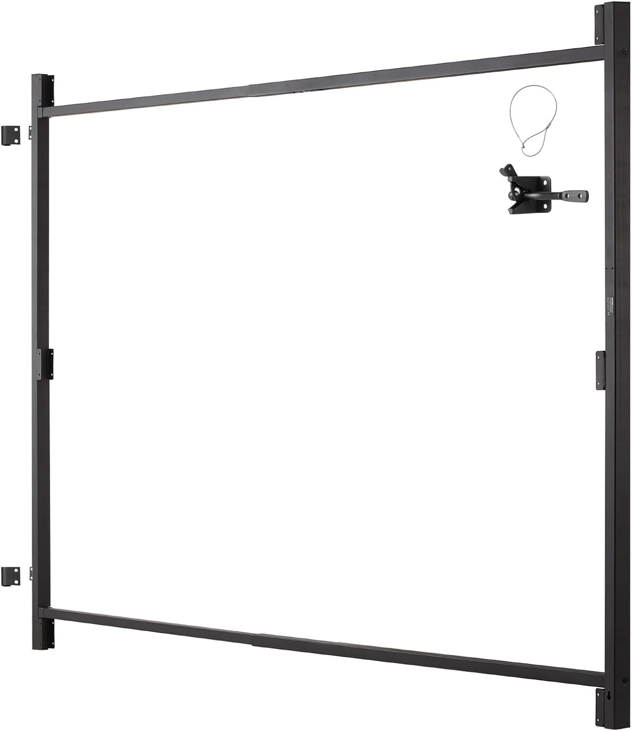 image:imageVEVOR Gate Building Kit Fits 60 to 96 in Wide Openings Up from 6 to 7 ft High Fence Adjustable Gate Building Kit Anti Sag Full Gate Frame Kit with Latch Lock Screw for Wooden Fence Iron Black6096 wide openings 67 high