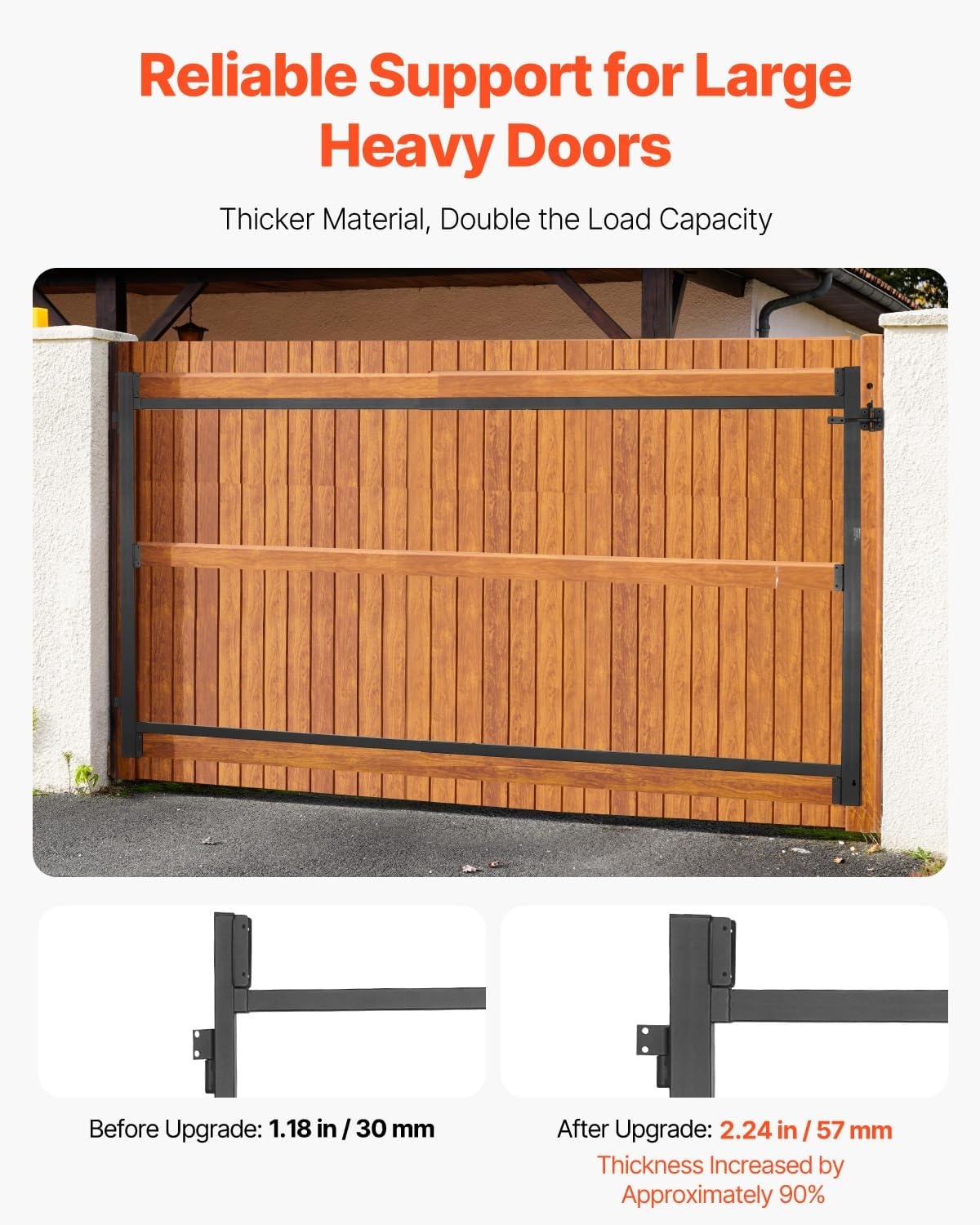 image:imageVEVOR Gate Building Kit Fits 60 to 96 in Wide Openings Up from 6 to 7 ft High Fence Adjustable Gate Building Kit Anti Sag Full Gate Frame Kit with Latch Lock Screw for Wooden Fence Iron Black6096 wide openings 45 high