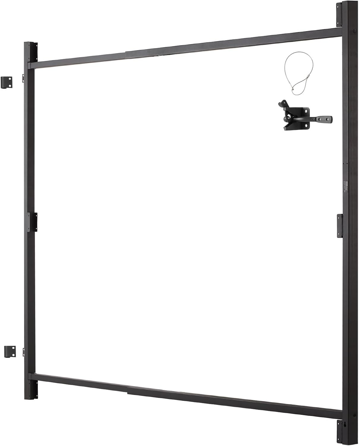 image:imageVEVOR Gate Building Kit Fits 60 to 96 in Wide Openings Up from 6 to 7 ft High Fence Adjustable Gate Building Kit Anti Sag Full Gate Frame Kit with Latch Lock Screw for Wooden Fence Iron Black3660 wide openings 67 high