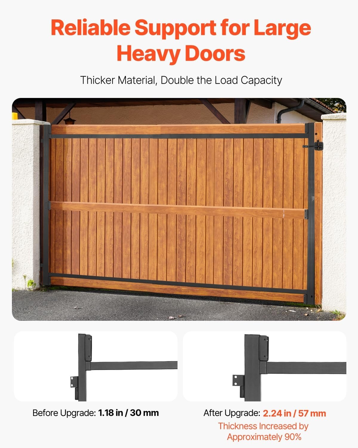 image:imageVEVOR Gate Building Kit Fits 60 to 96 in Wide Openings Up from 6 to 7 ft High Fence Adjustable Gate Building Kit Anti Sag Full Gate Frame Kit with Latch Lock Screw for Wooden Fence Iron Black6096 wide openings 67 high