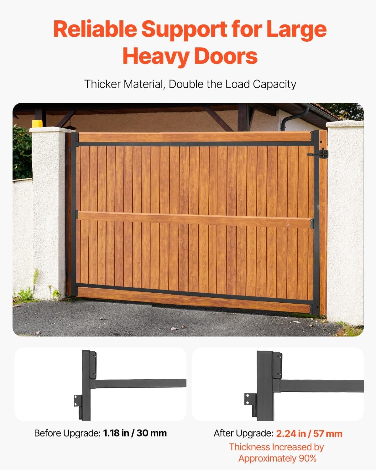 image:imageVEVOR Gate Building Kit Fits 60 to 96 in Wide Openings Up from 6 to 7 ft High Fence Adjustable Gate Building Kit Anti Sag Full Gate Frame Kit with Latch Lock Screw for Wooden Fence Iron Black3660 wide openings 67 high