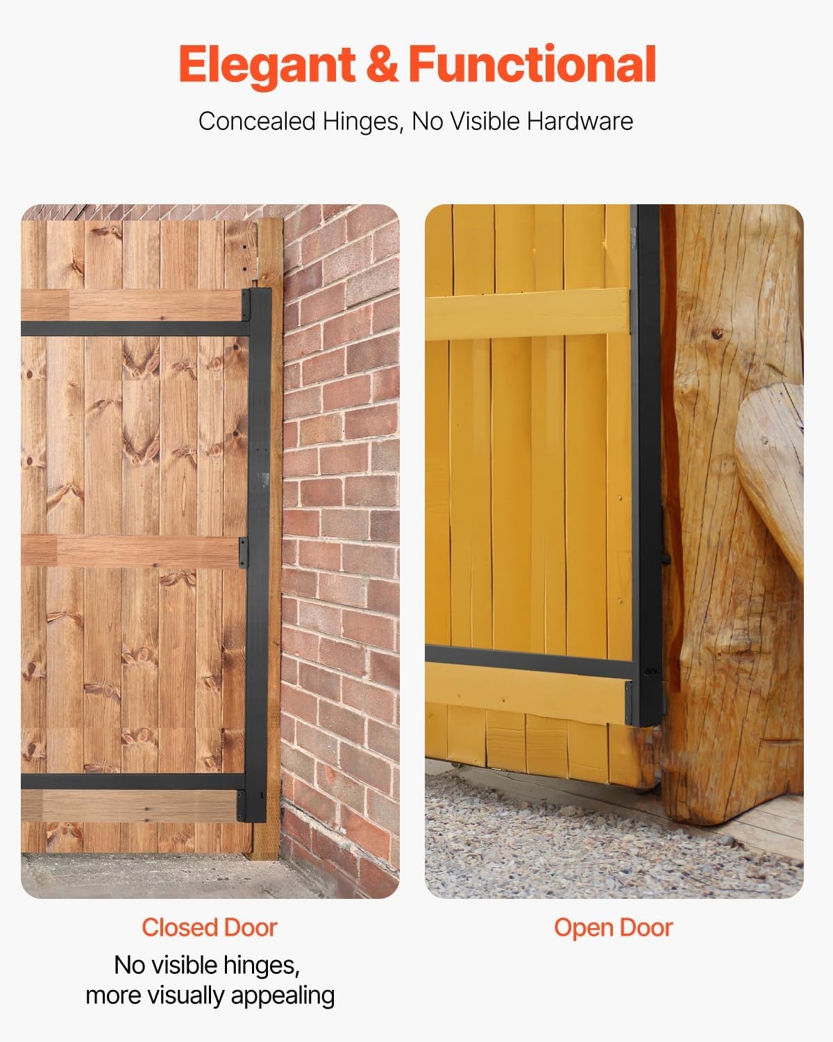 image:imageVEVOR Gate Building Kit Fits 60 to 96 in Wide Openings Up from 6 to 7 ft High Fence Adjustable Gate Building Kit Anti Sag Full Gate Frame Kit with Latch Lock Screw for Wooden Fence Iron Black6096 wide openings 45 high