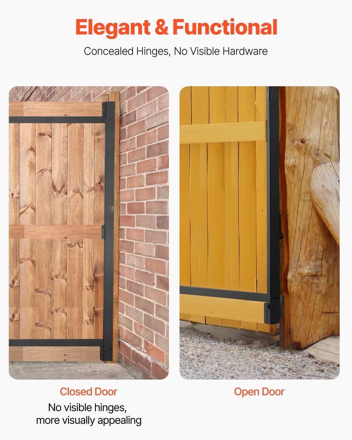image:imageVEVOR Gate Building Kit Fits 60 to 96 in Wide Openings Up from 6 to 7 ft High Fence Adjustable Gate Building Kit Anti Sag Full Gate Frame Kit with Latch Lock Screw for Wooden Fence Iron Black6096 wide openings 67 high