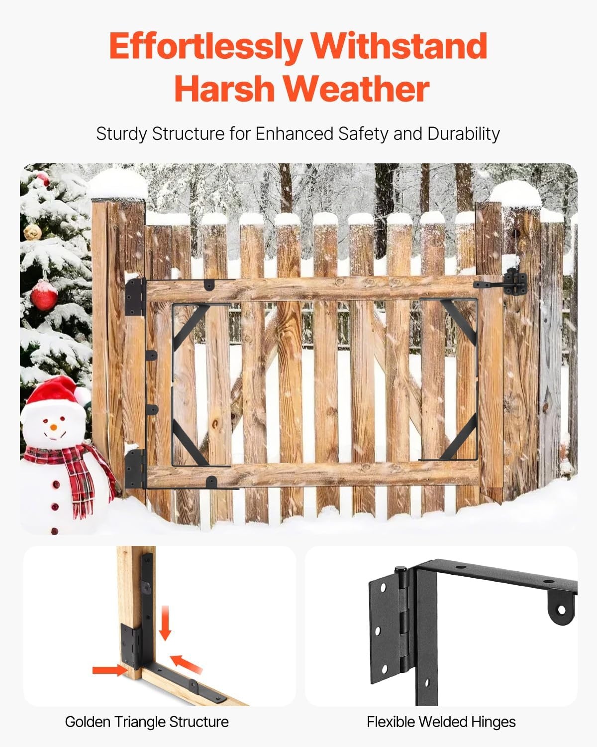 image:imageVEVOR Gate Corner Brace Bracket Anti Sag Gate Frame Hardware Kit Gate Frame Brace Bracket with Latch Lock Rope Latch Lock for Shed Doors Corral Gates Driveway Gates Wood Windows Iron Black1 Set