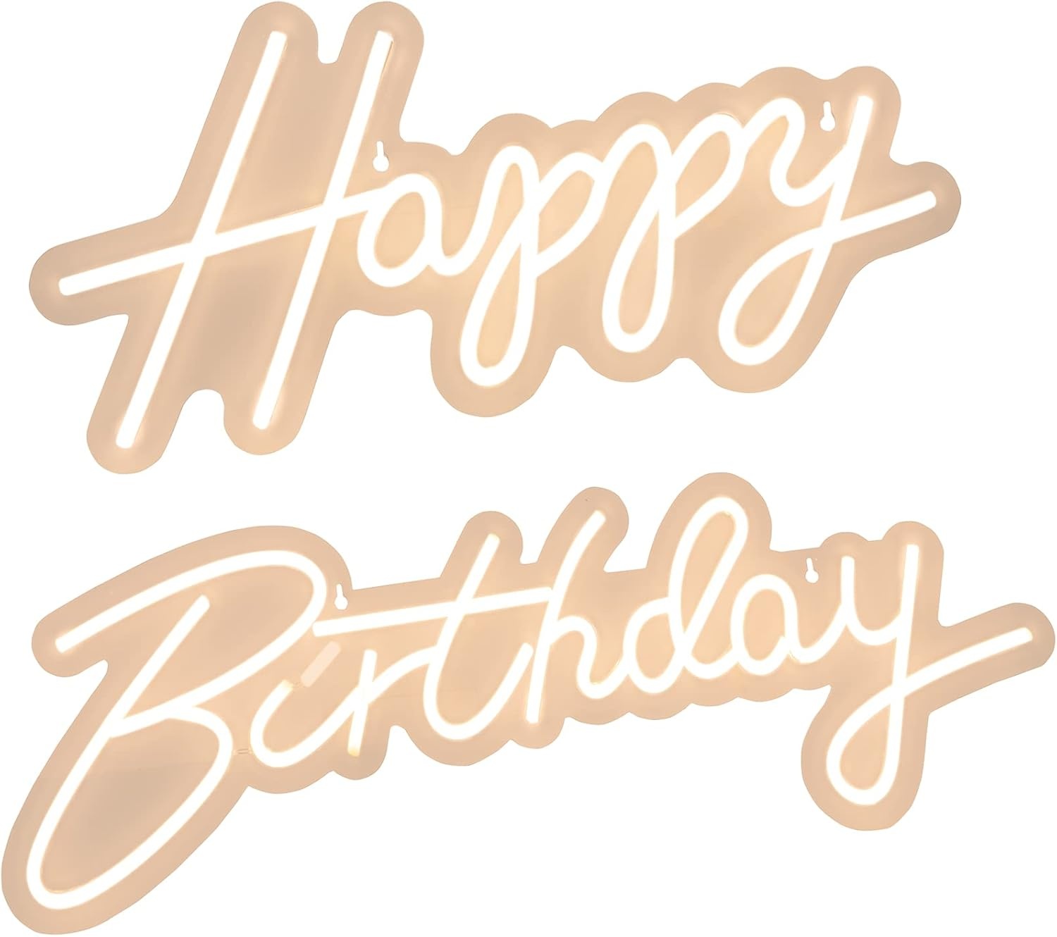 image:imageVEVOR Happy Birthday Neon Sign 18 x 8 26 x 75 Warm White LED Neon Lights Signs Adjustable Brightness with Remote Control Party Club Celebration DecorationWarm White
