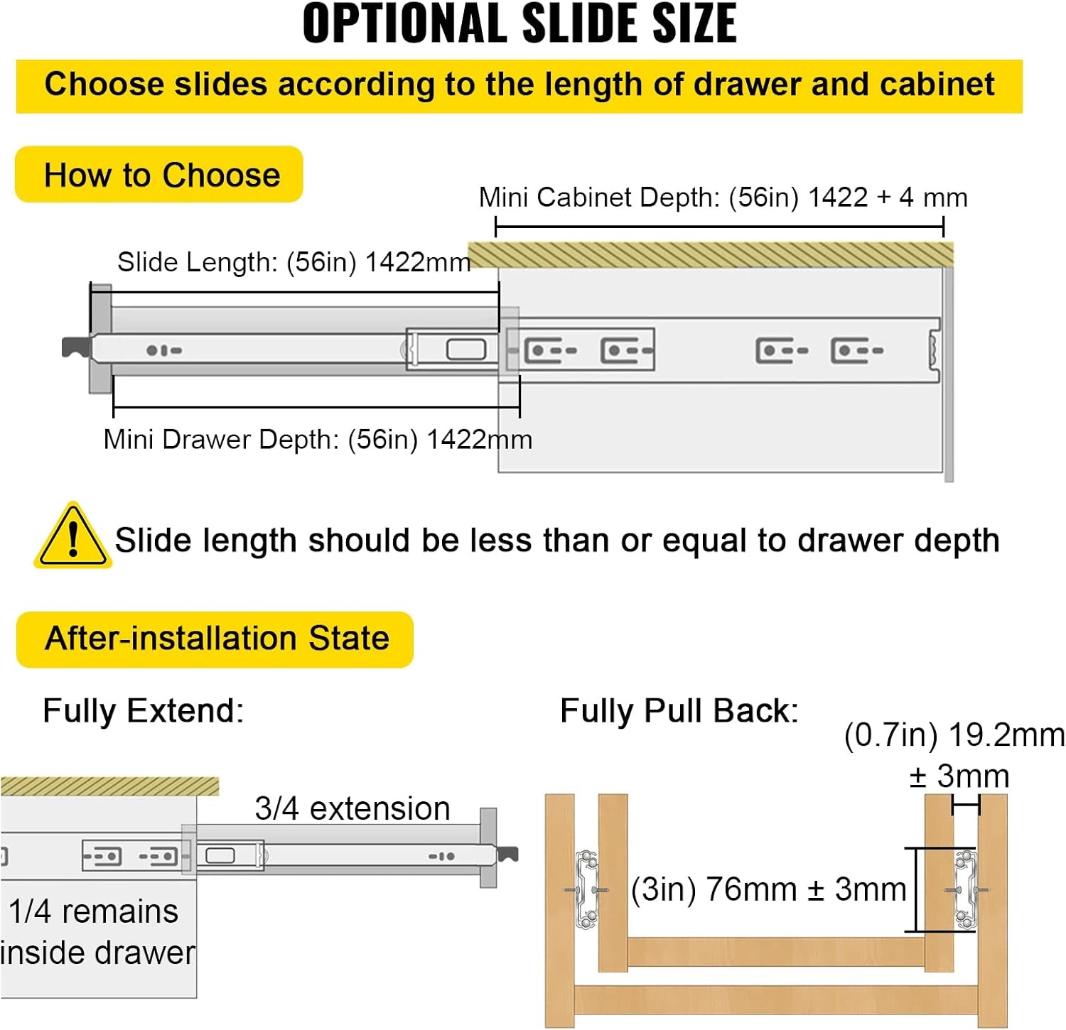 image:imageVEVOR Heavy Duty Drawer Slides 36 Inch 500 lb 1 Pair Full Extension Side Mount Ball Bearing Rails with Dual Lock for Industrial Cabinets Tool Chests and Workbenches56 inch